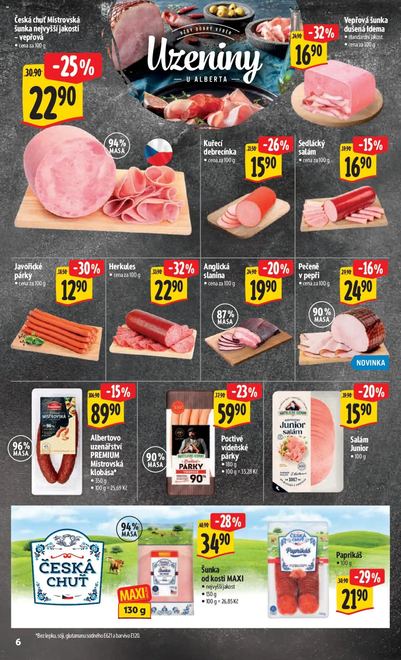 Albert leták - Hypermarket od 01.10.2025 | Strana: 13 | Produkty: Salám, Šunka, Párky, Uzeniny