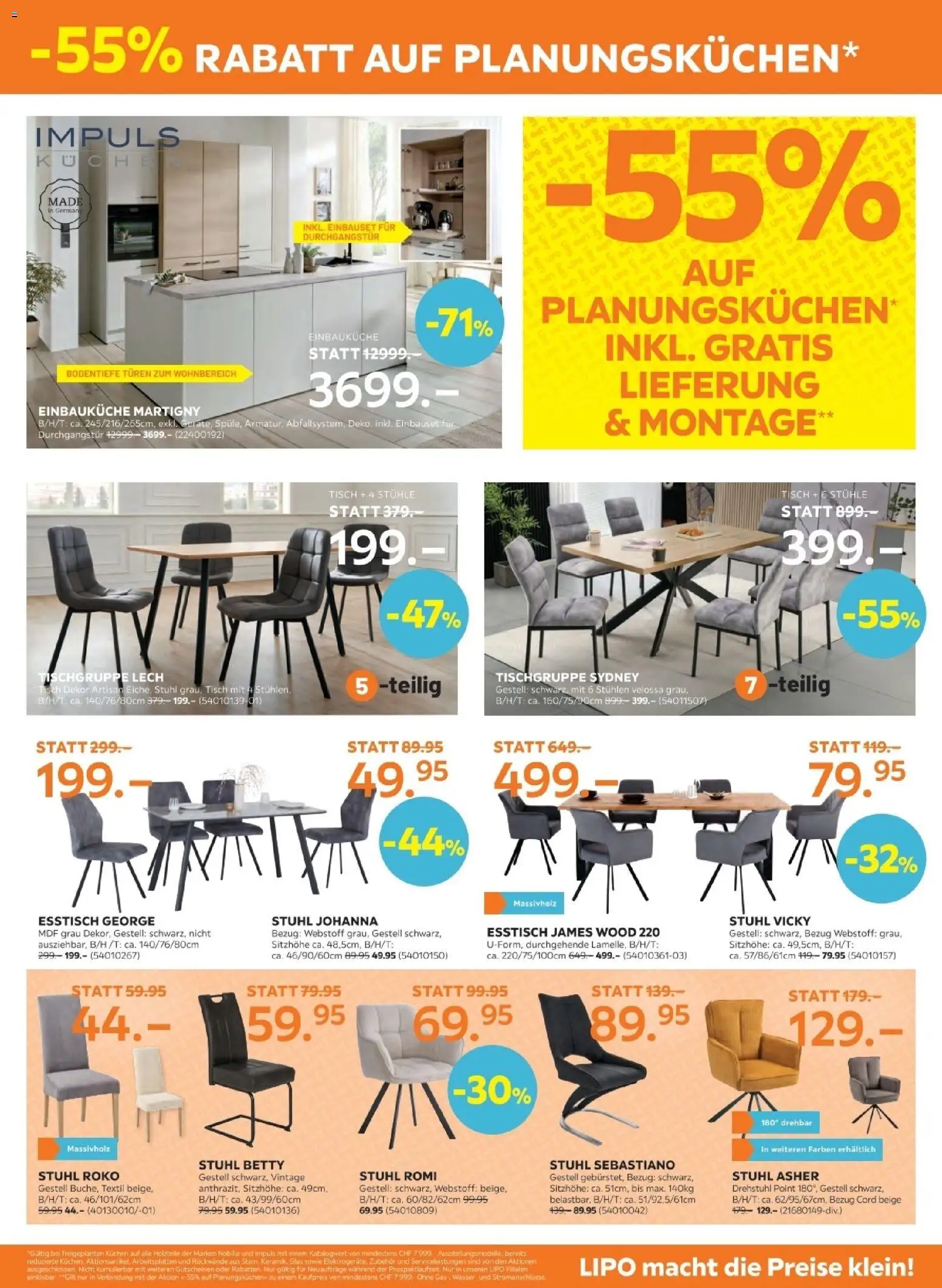 Lipo aktionen – gültig ab 21.04.2026 | Seite: 7 | Produkte: Tisch, Wasser, Esstisch, Einbauküche