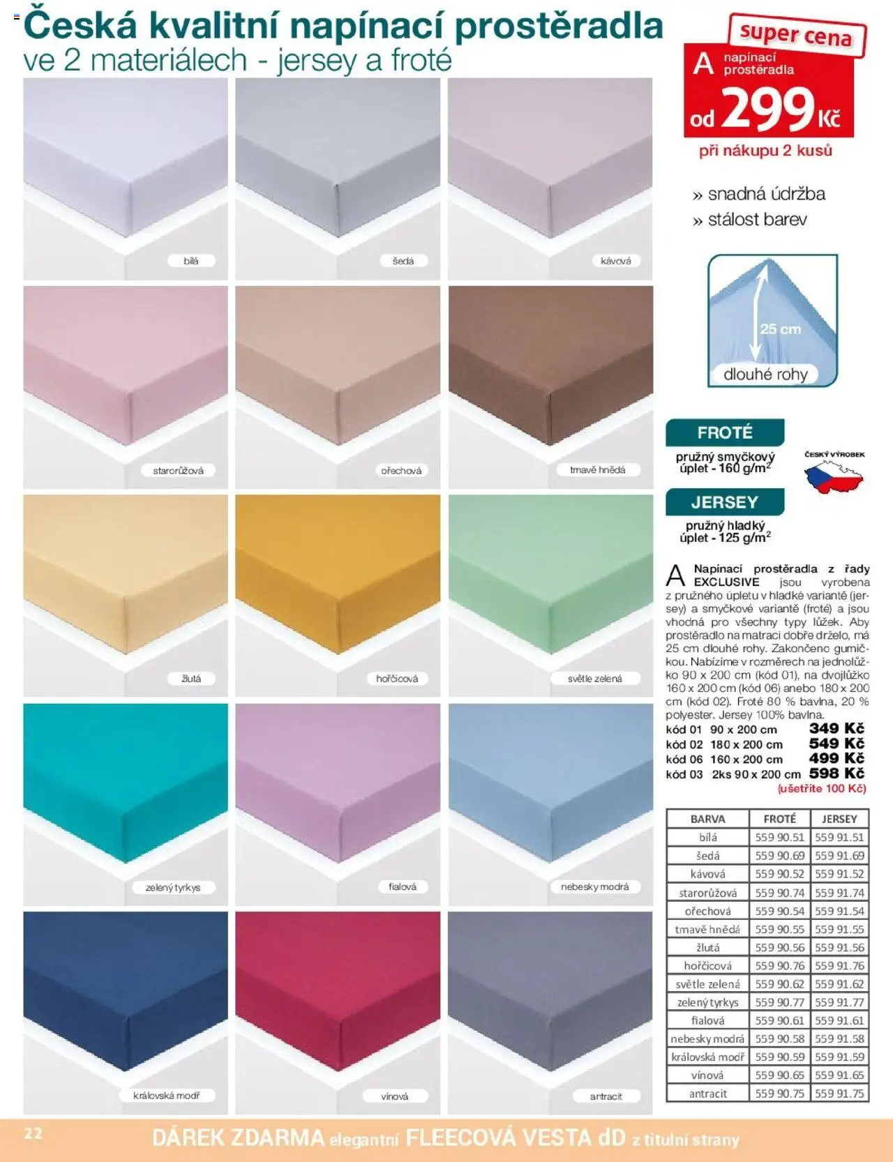 Decodoma katalog Podzim 2025 od 25.08.2025 | Strana: 22 | Produkty: Vesta, Prostěradla, Prostěradlo
