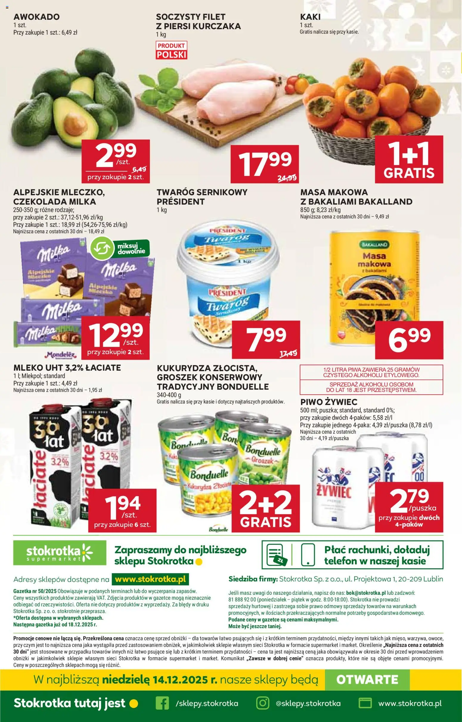 Stokrotka Gazetka od 11.12.2025 | Strona: 65 | Produkty: Groszek, Masa makowa, Mleko, Awokado