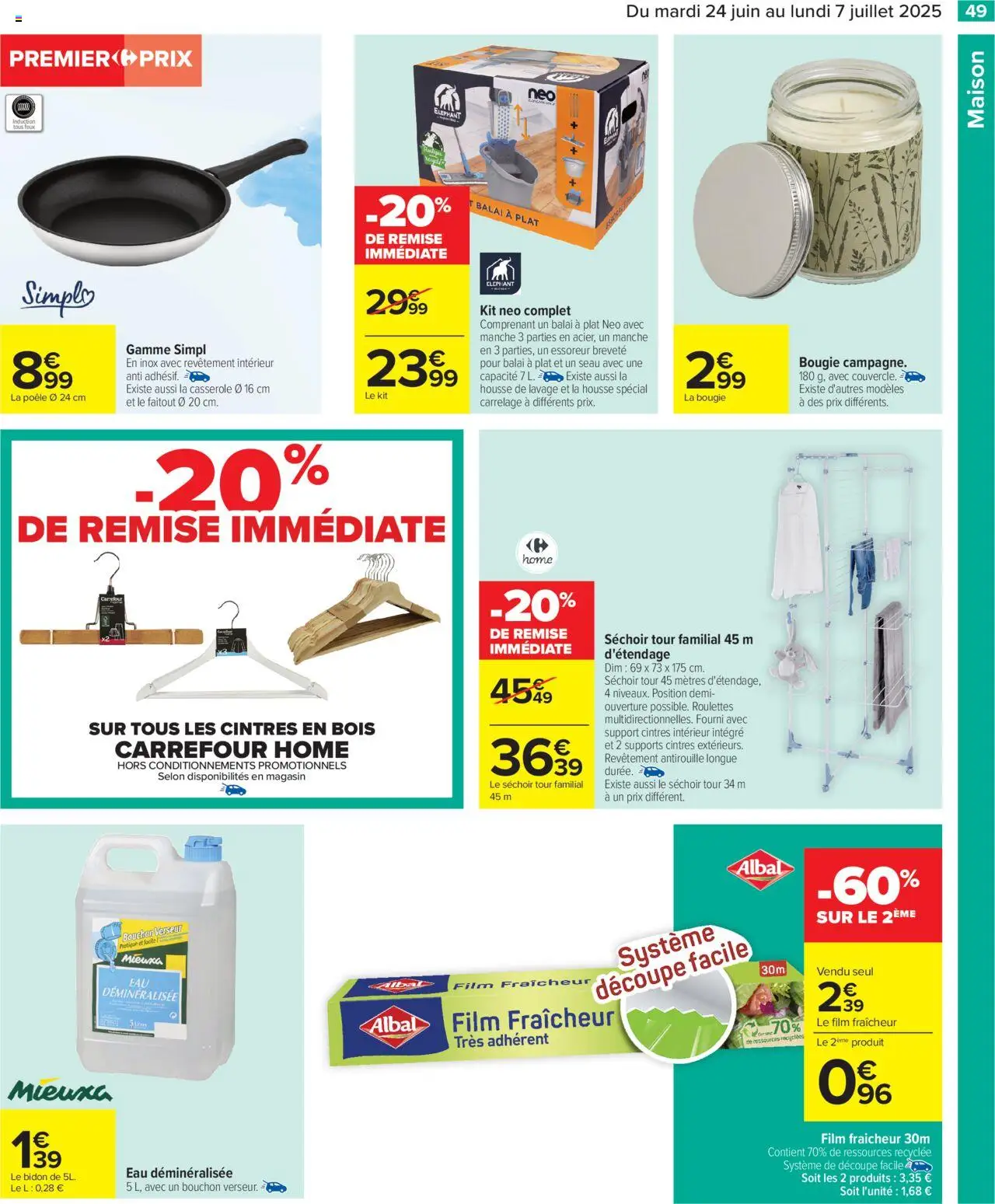  | Page: 51 | Produits: Poêle, Eau déminéralisée, Casserole, Balai