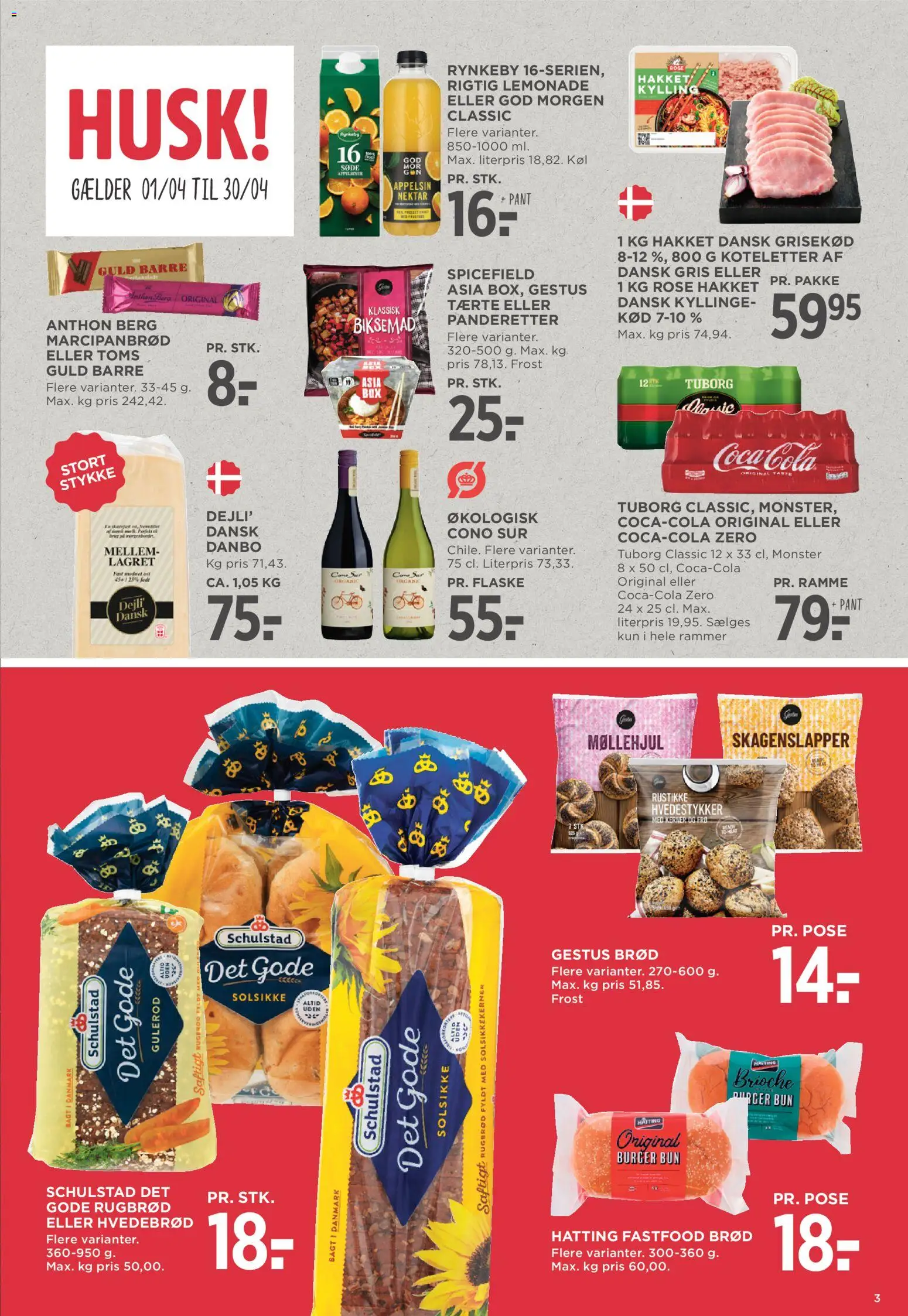 Meny tilbudsavis – gyldig fra 10.04.2026 | Side: 3 | Produkter: Rammer, Brød, Koteletter, Gulerod