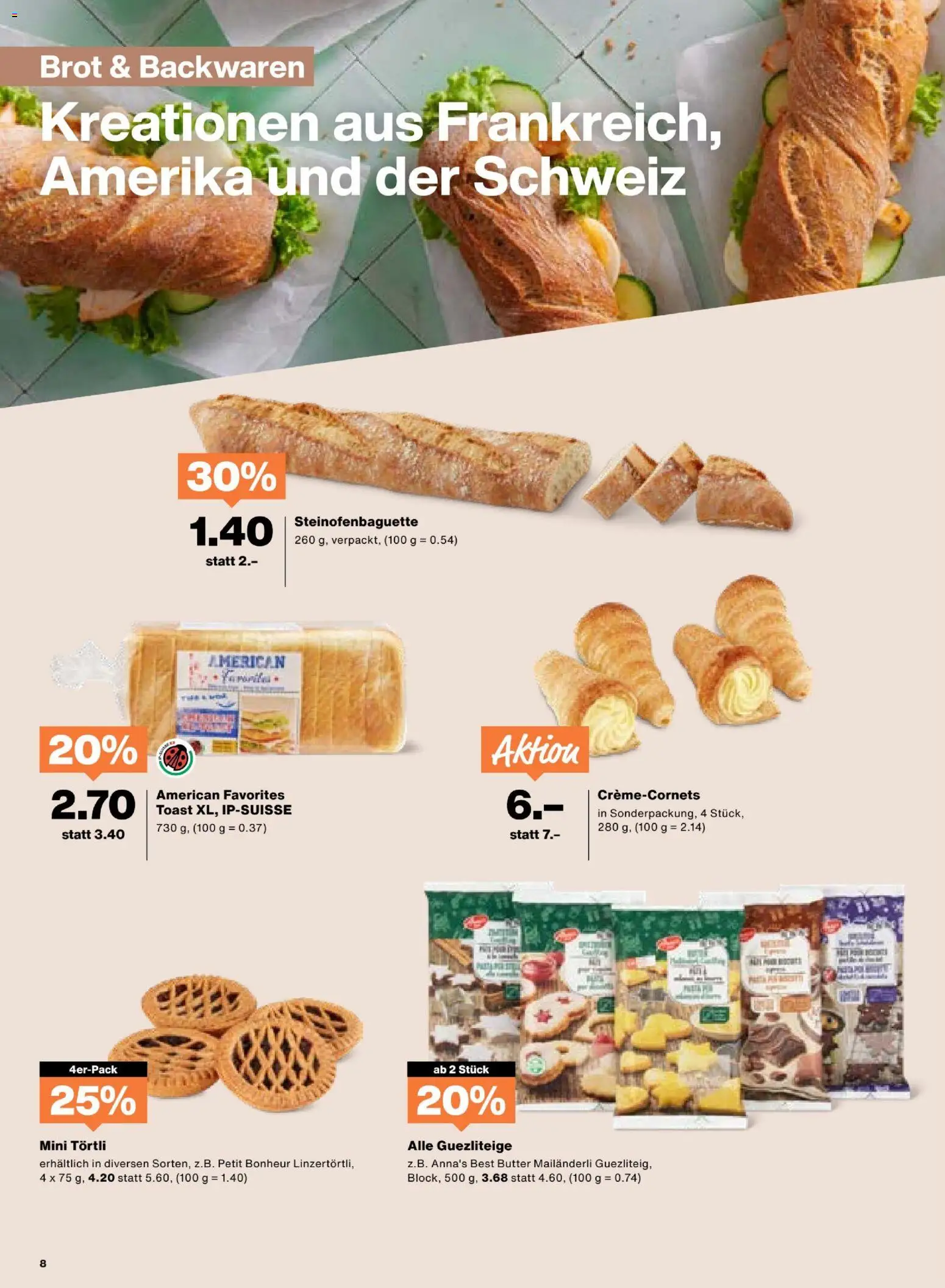 Migros Aktionen – gültig ab 11.11.2025 | Seite: 8 | Produkte: Baguette, Butter, Brot