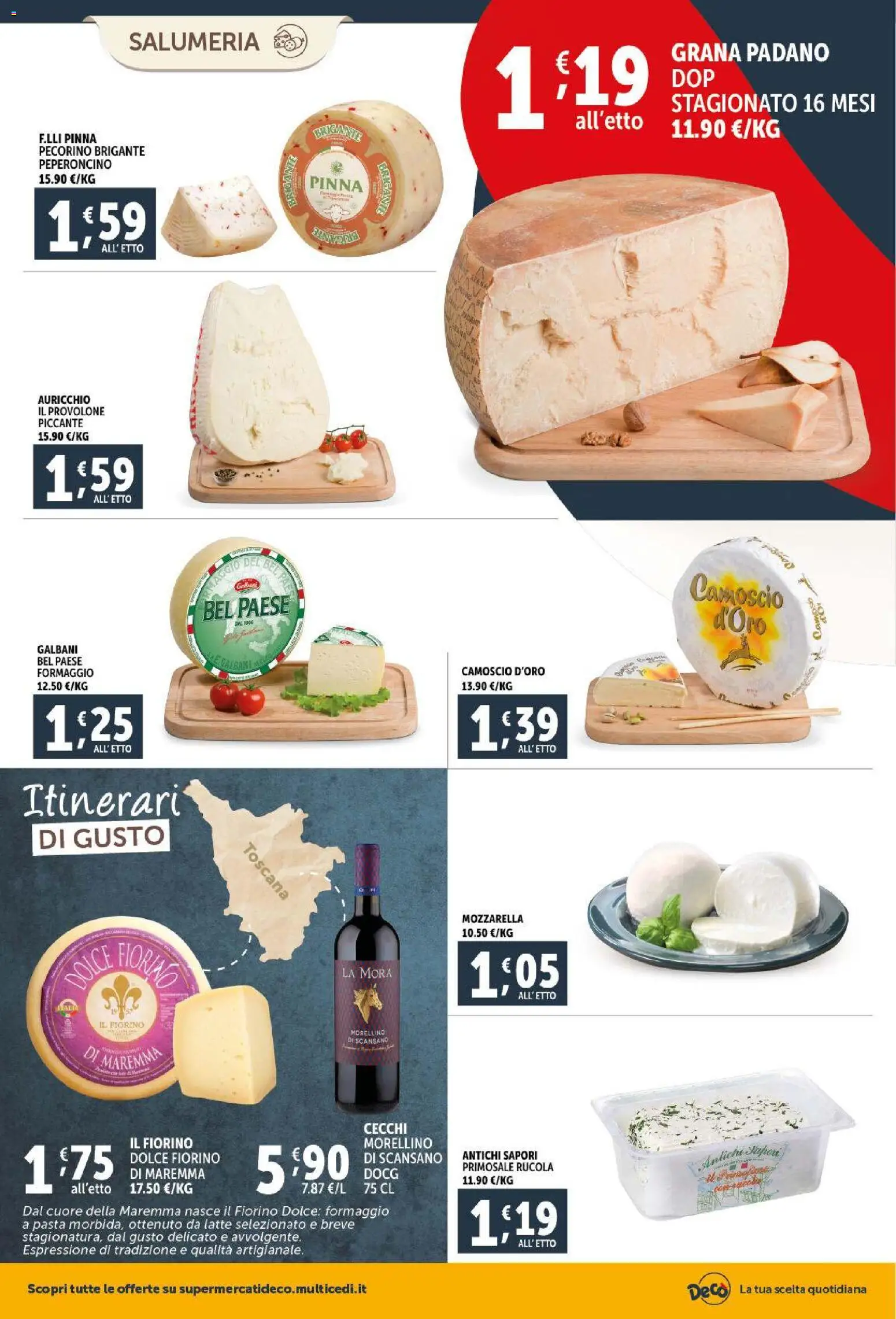 Volantino Decò del 30.01.2026 | Pagina: 4 | Prodotti: Latte, Formaggio, Pasta, Grana Padano