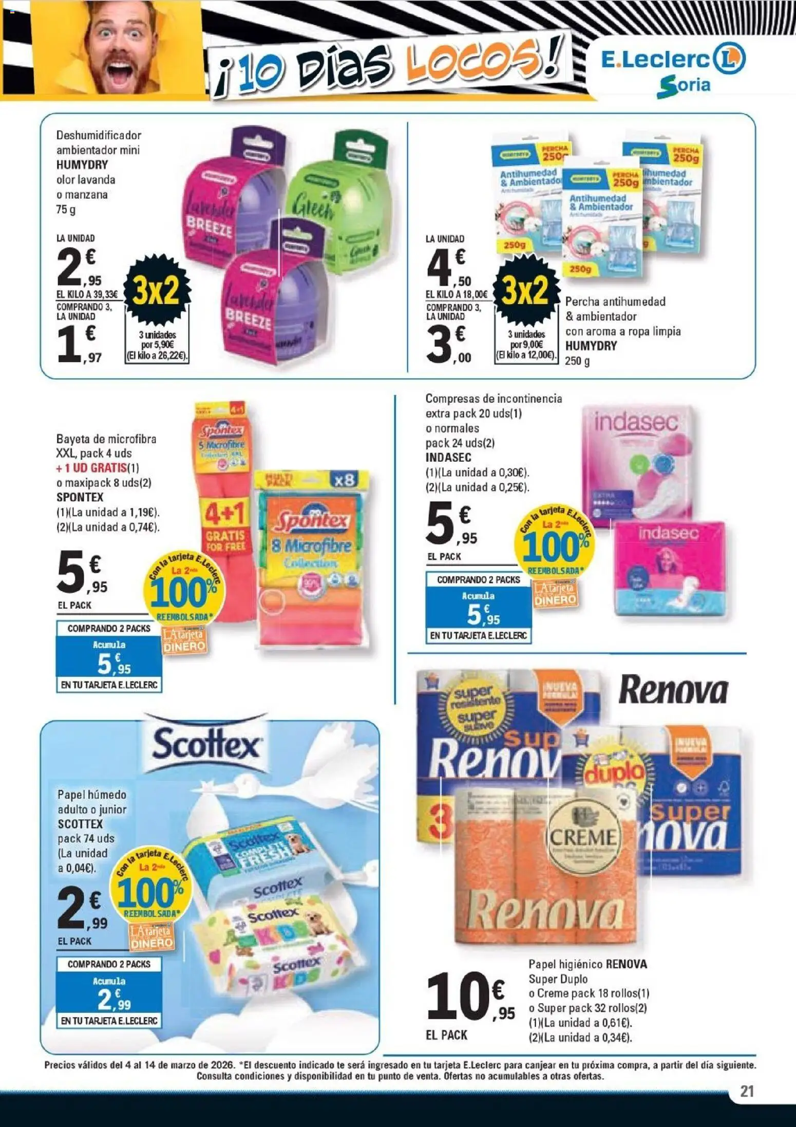 E.Leclerc Soria │ válido desde el 04.03.2026 | Página: 21 | Productos: Papel higienico, Percha, Ropa, Γλυφιτζούρι