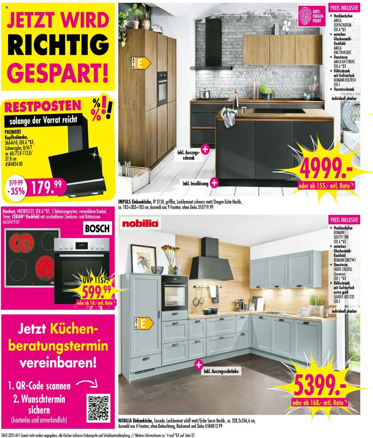 SB Möbel Boss Prospekt 	 – gültig ab 11.10.2025 | Seite: 4 | Produkte: Bosch, Schrank, Kochfeld, Kuchen