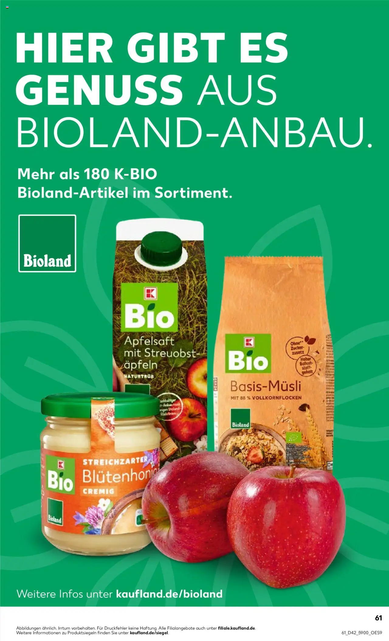Kaufland prospekt Frankfurt (Oder)	 – gültig ab 16.10.2025 | Seite: 61 | Produkte: Musli, Apfelsaft, Apple, Zucker