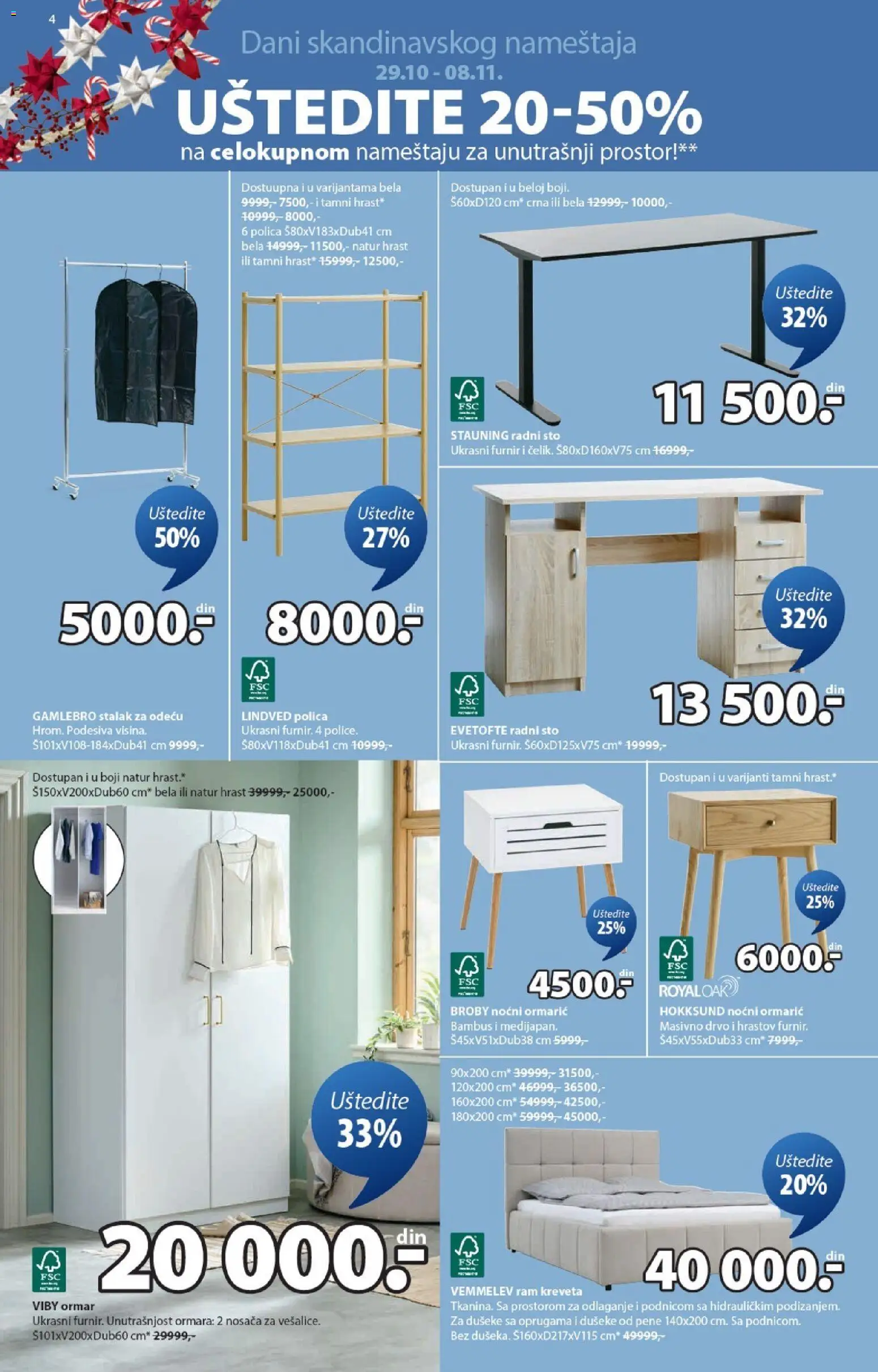 Jysk katalog - važi od 29.10.2025 | Strana: 4 | Proizvode: Polica, Sto, Radni sto, Ormar