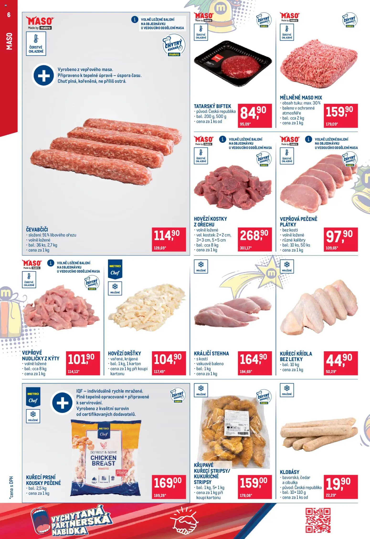 Makro leták - Gastronomie od 19.11.2025 | Strana: 6 | Produkty: Klobásy, Kuřecí Křídla, Čedar, Kostky