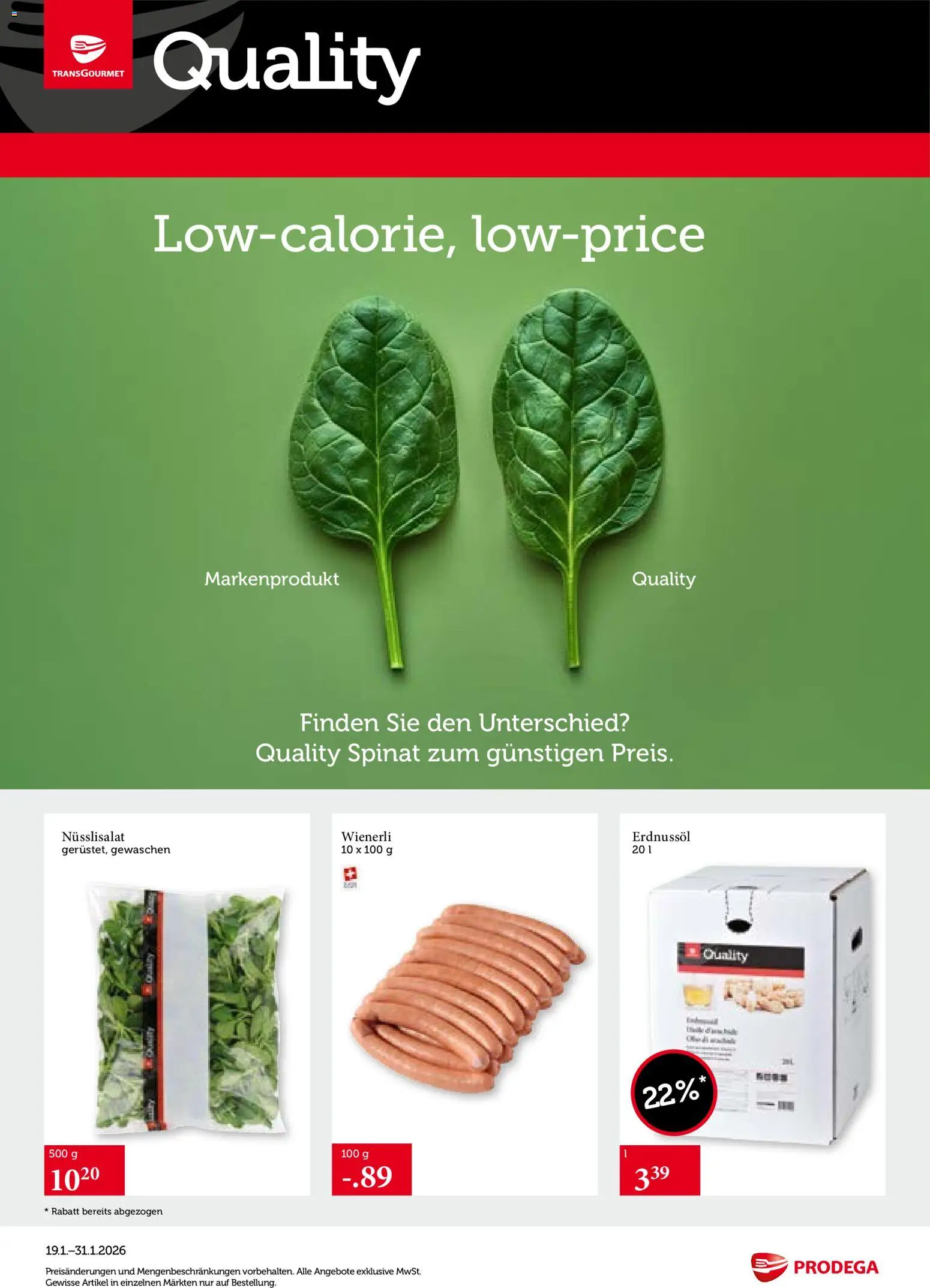 Prodega Aktionen Transgourmet Quality – gültig ab 19.01.2026 | Seite: 1