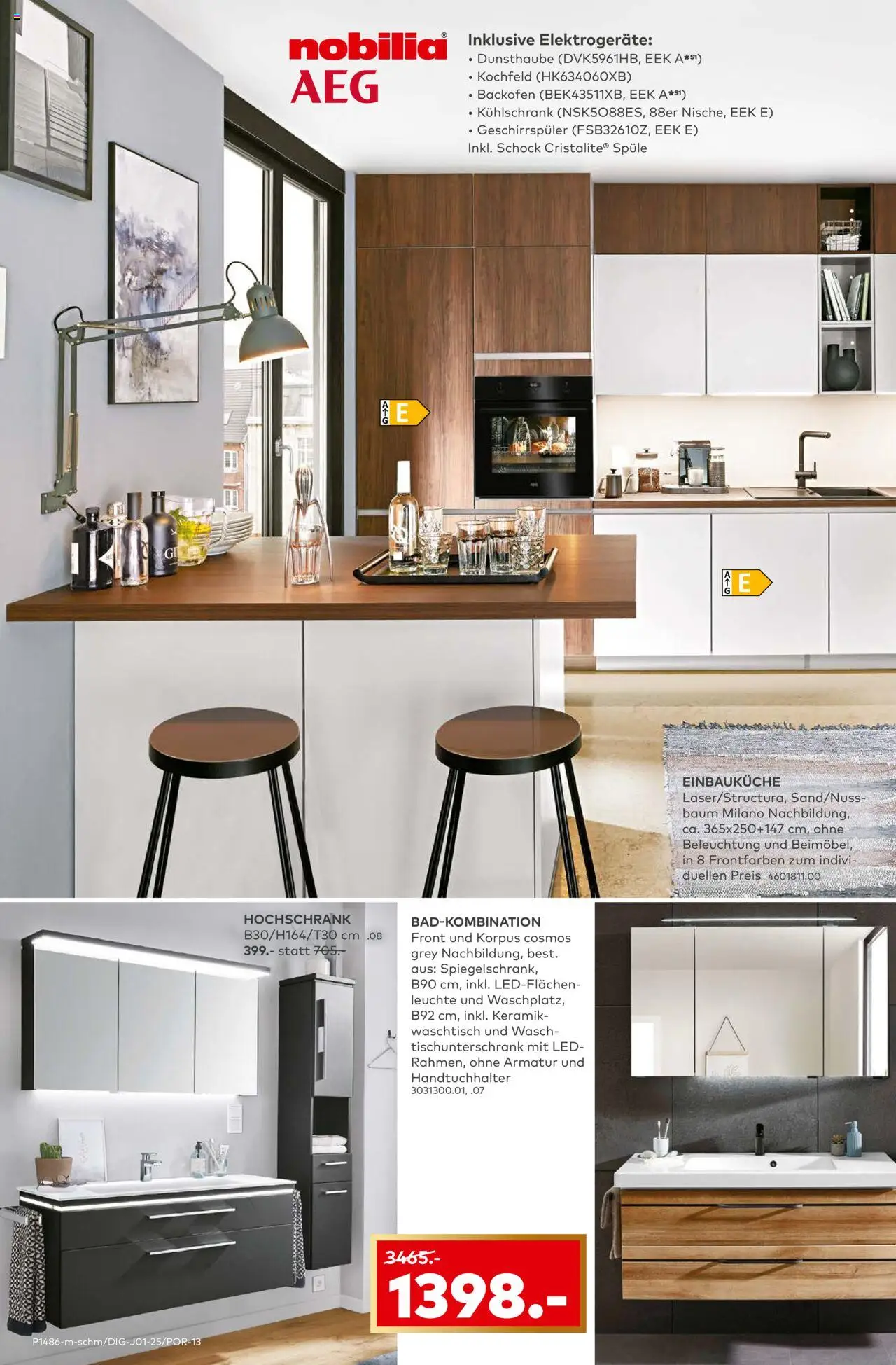 Porta! Mega Möbiläumskracher - Bielefeld – gültig ab 21.09.2025 | Seite: 8 | Produkte: Einbauküche, Kühlschrank, Armatur, Hochschrank