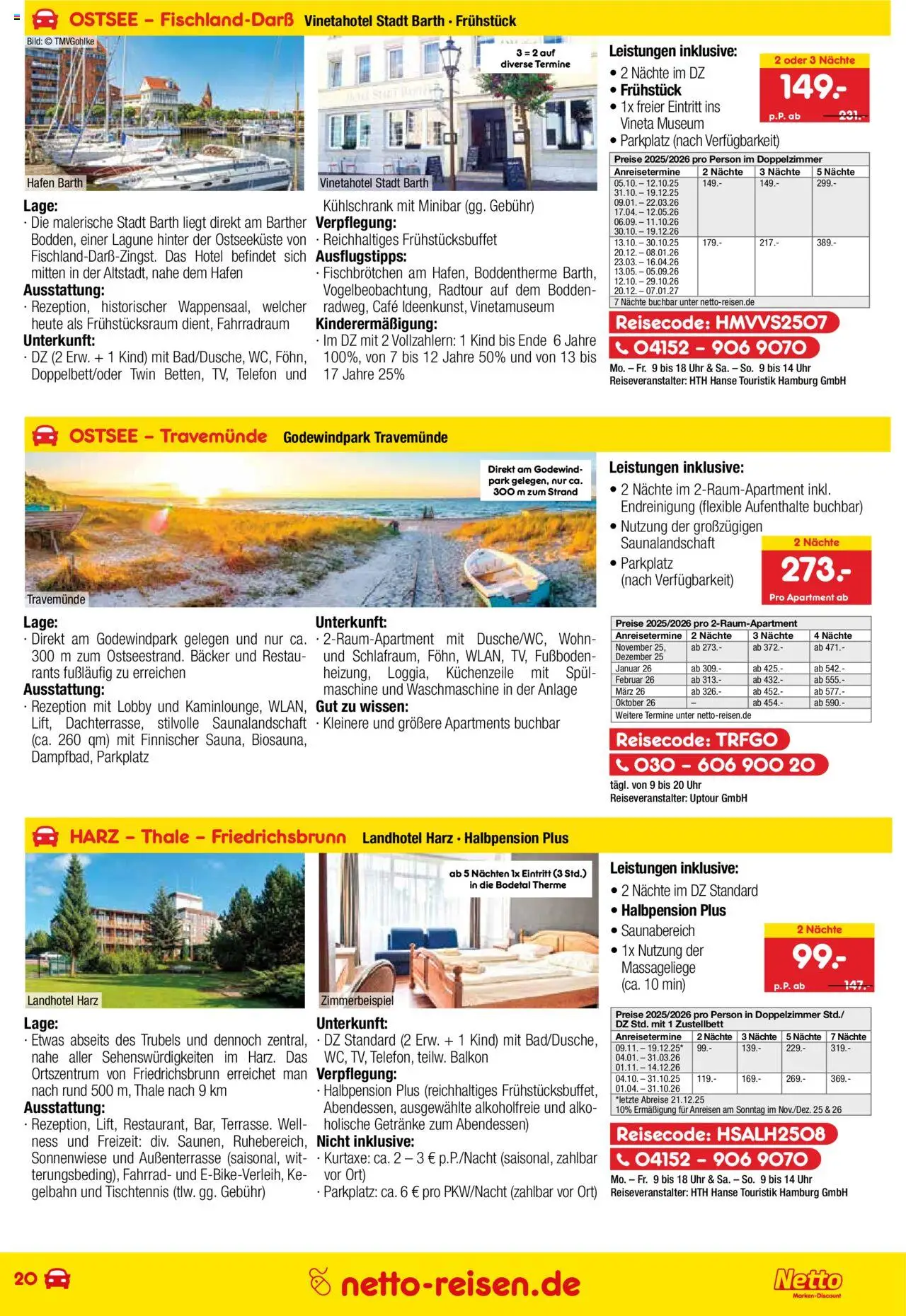 Netto Reisen Prospekt 	 – gültig ab 29.09.2025 | Seite: 20 | Produkte: Küchenzeile, Waschmaschine, Telefon, Uhr