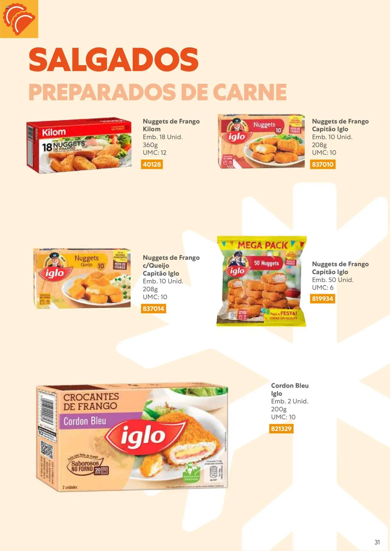 Recheio Congelados │ válido de 01.02.2024 | Página: 31 | Produtos: Nuggets de frango, Faca, Frango, Carne