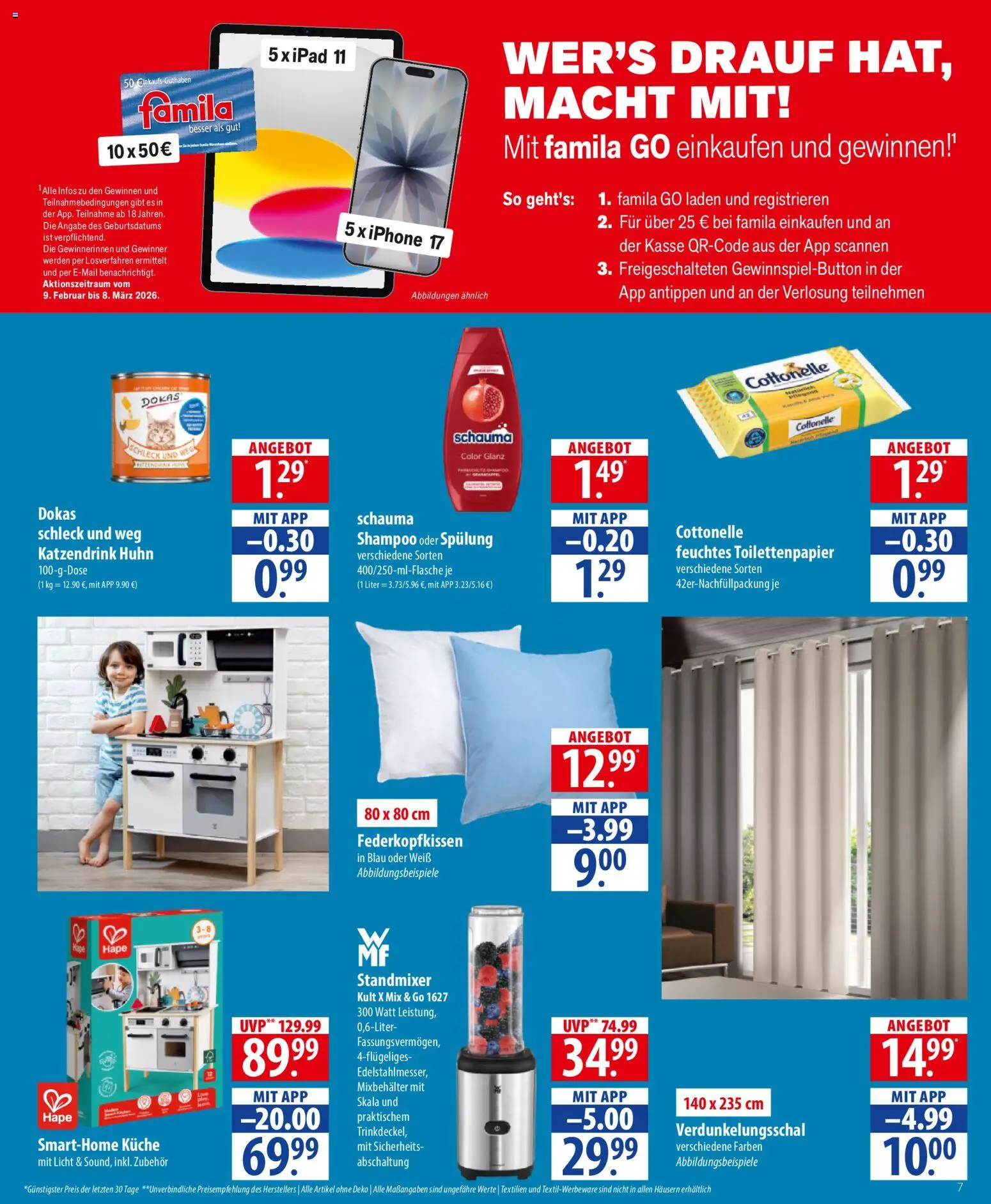 Famila Prospekt 	 – gültig ab 09.02.2026 | Seite: 7 | Produkte: Ipad, Küche, Shampoo, Spülung