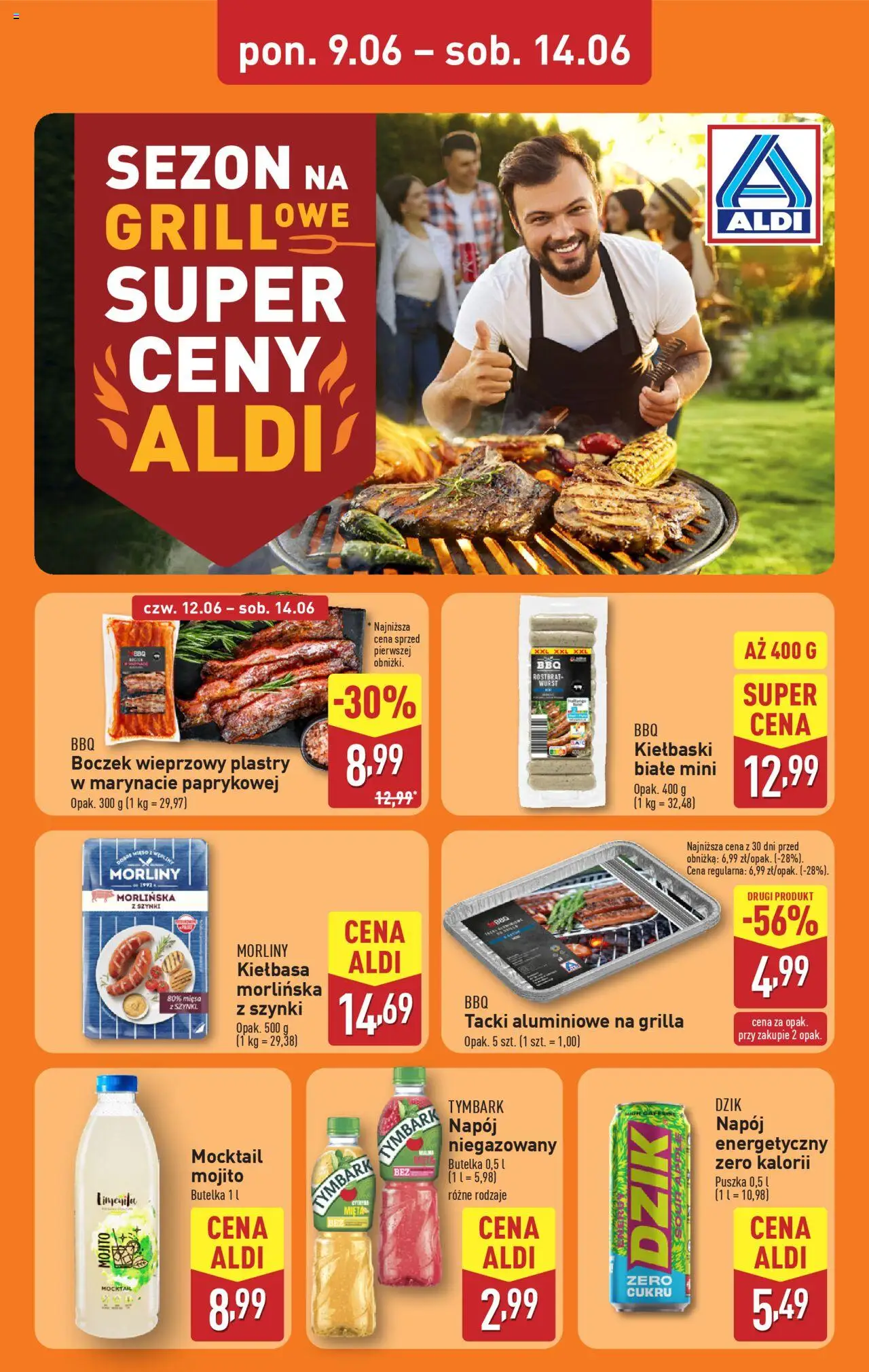 Aldi Gazetka od 09.06.2025 | Strona: 8 | Produkty: Kiełbasa, Boczek wieprzowy, Kiełbaski, Mięta