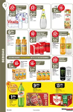 Intermarché folheto │ válido de 11.09.2025 | Página: 22 | Produtos: Super bock, Açúcar, Água mineral, Bebida