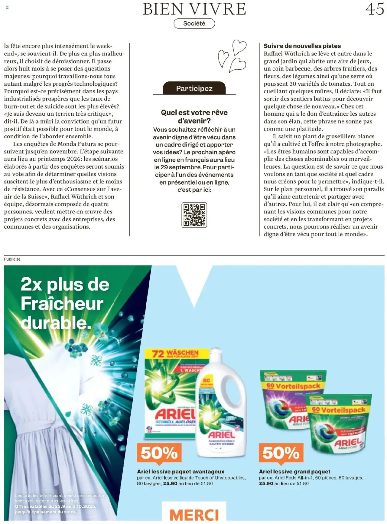 Migros Magazin FR – gültig ab 22.09.2025 | Seite: 45 | Produkte: Wasser