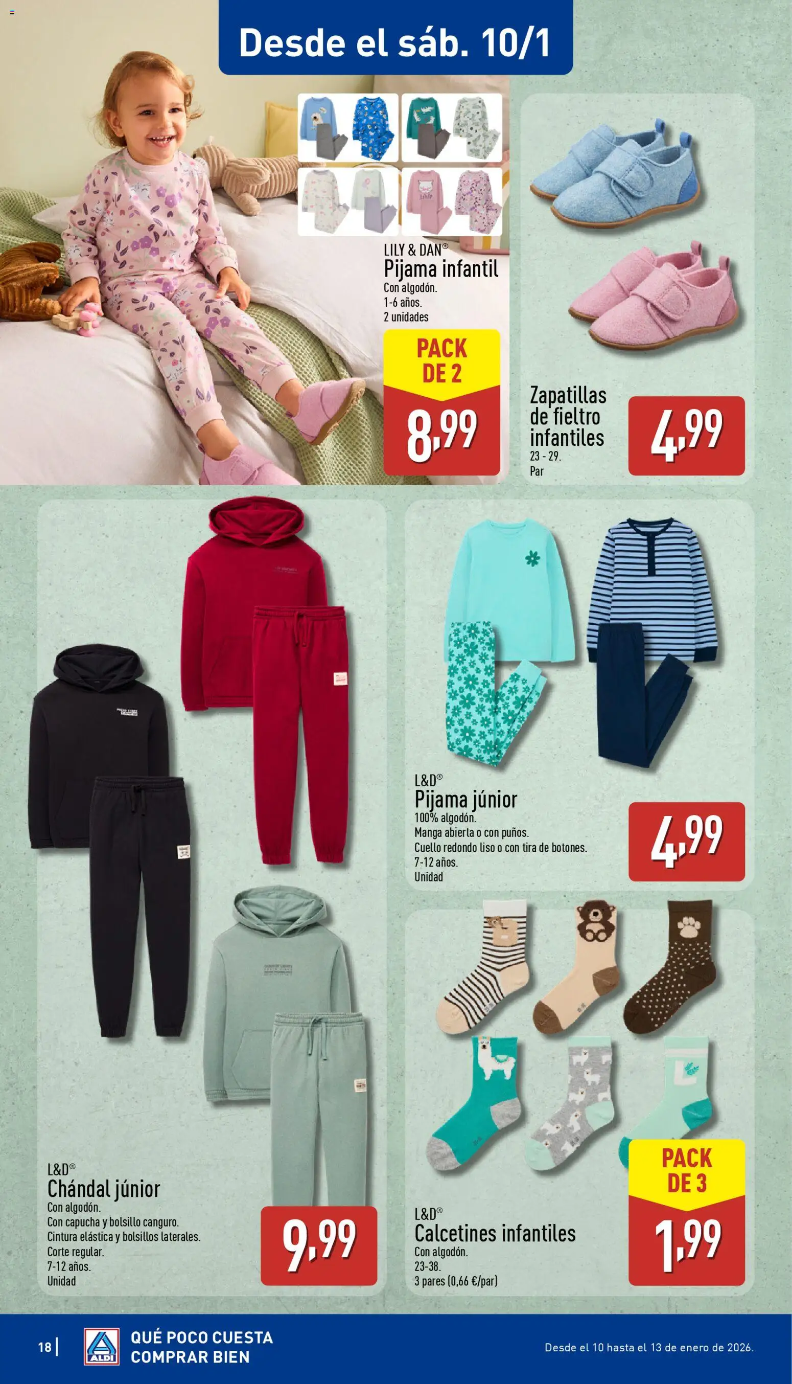 Aldi folleto Canarias │ válido desde el 05.01.2026 | Página: 18 | Productos: Pijama, Zapatillas, Pijama infantil
