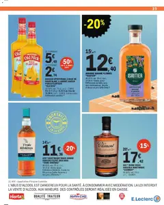 E.Leclerc - Prévisualisation de AOC(3) Martinique Rhum Ambré Agricole Élevé Sous Bois "Trois Rivières", 40.00% vol. 70 cl. Rhum Ambré Agricole Élevé Sous Bois "Trois Rivières". valide à partir de 21.04.2026 | Page: 25 | Produits: Orange, Base, Rhum, Banane