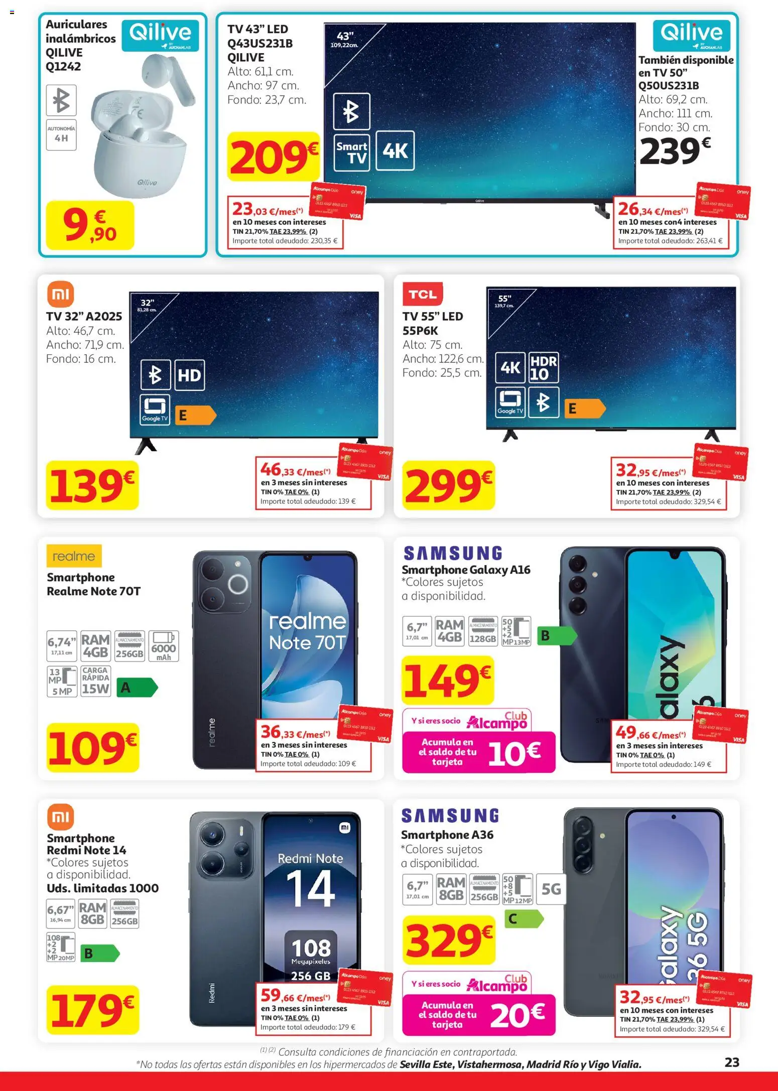 Alcampo -  HG Nacional Unificado │ válido desde el 29.01.2026 | Página: 23 | Productos: Smartphone, Auriculares