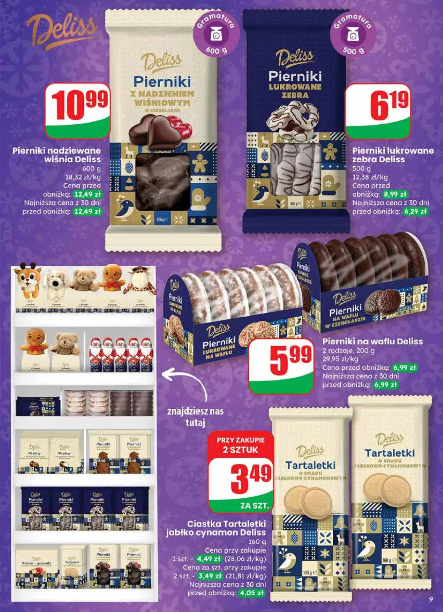 Dino Gazetka od 19.11.2025 | Strona: 9 | Produkty: Cynamon, Galaretki, Praliny, Ciastka