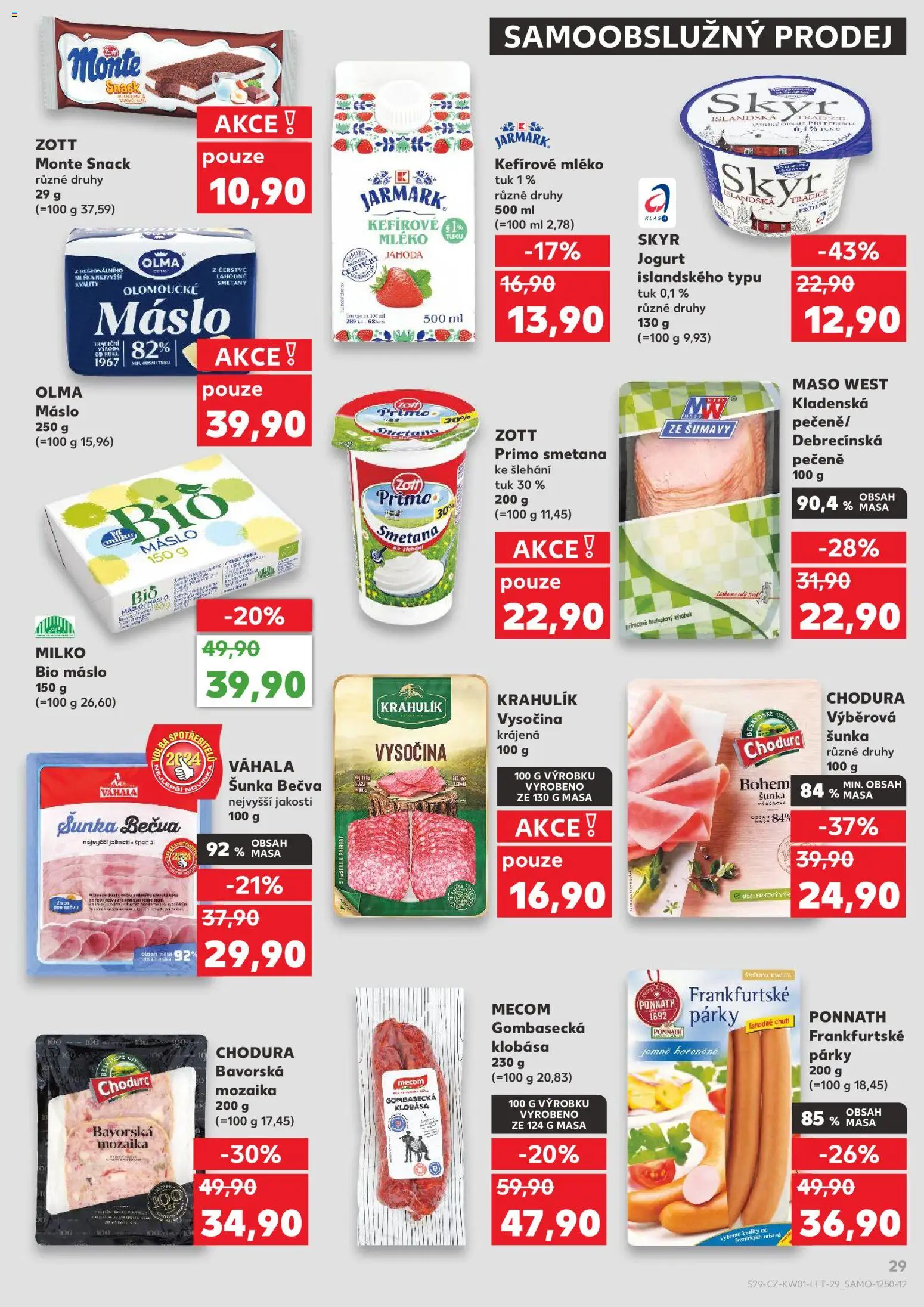 Kaufland leták - Chomutov od 02.01.2026 | Strana: 29 | Produkty: Kefír, Párky, Klobása, Smetana ke šlehání
