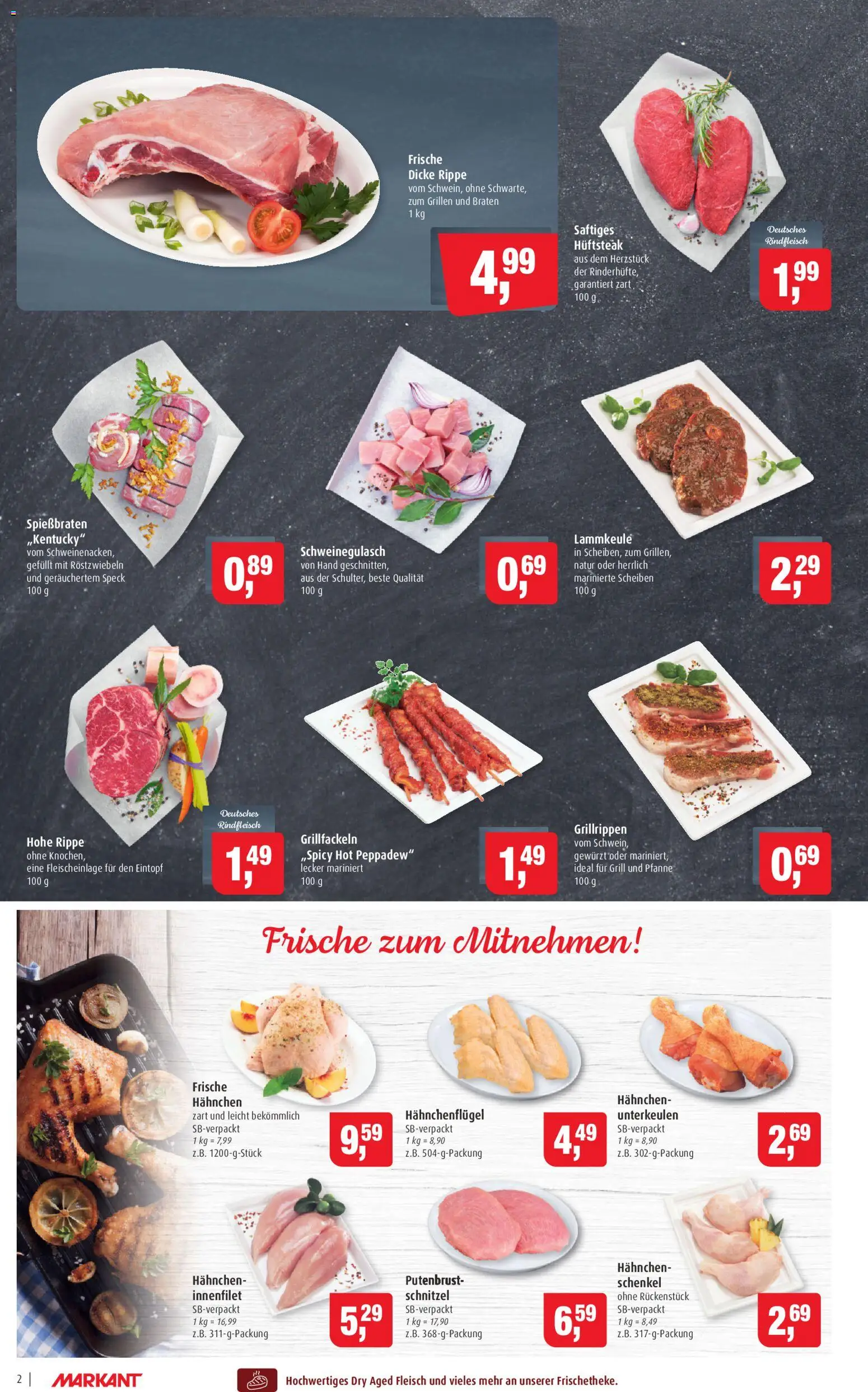 Markant Prospekt 	 – gültig ab 20.04.2026 | Seite: 2 | Produkte: Lammkeule, Grill, Hahnchen, Schnitzel