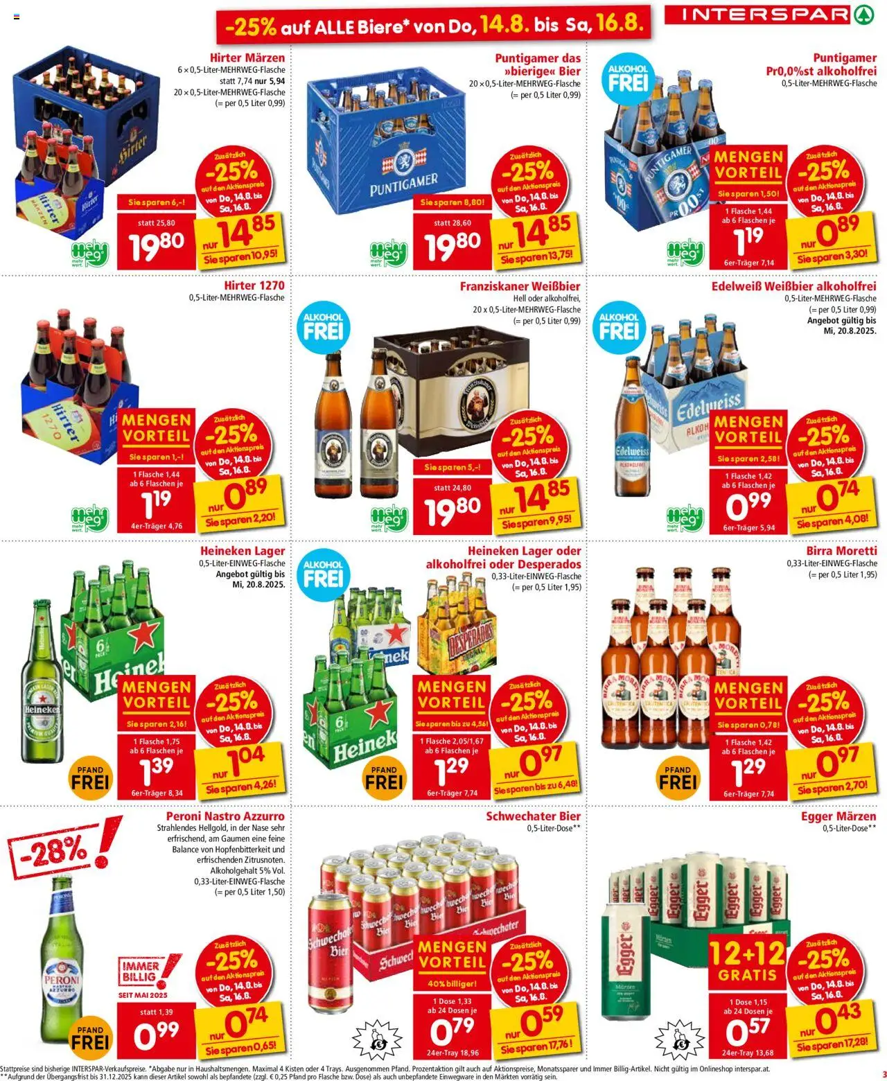 Interspar Flugblatt - Osttirol gültig ab 14.08.2025 | Seite: 3 | Produkte: Bier