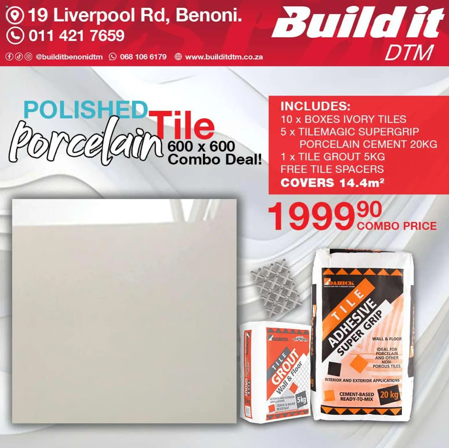 New Build It catalogue – valid from 19.03.2026 | Page: 1 | Products: Tile grout, Adhesive, Cement