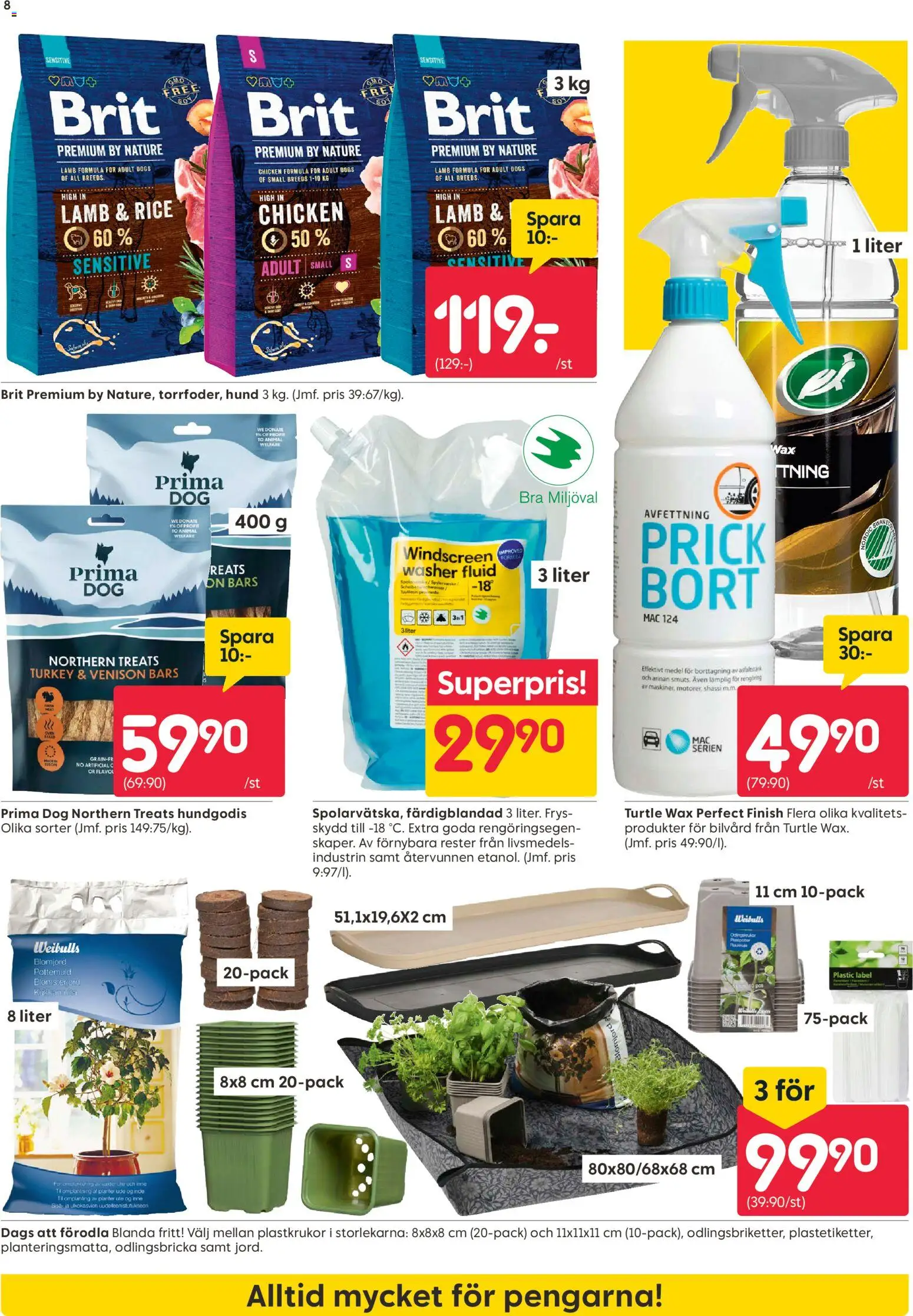 Rusta reklamblad aktuell från 26.01.2026 | Sida: 8 | Produkter: Blomjord, Hundgodis, Frys