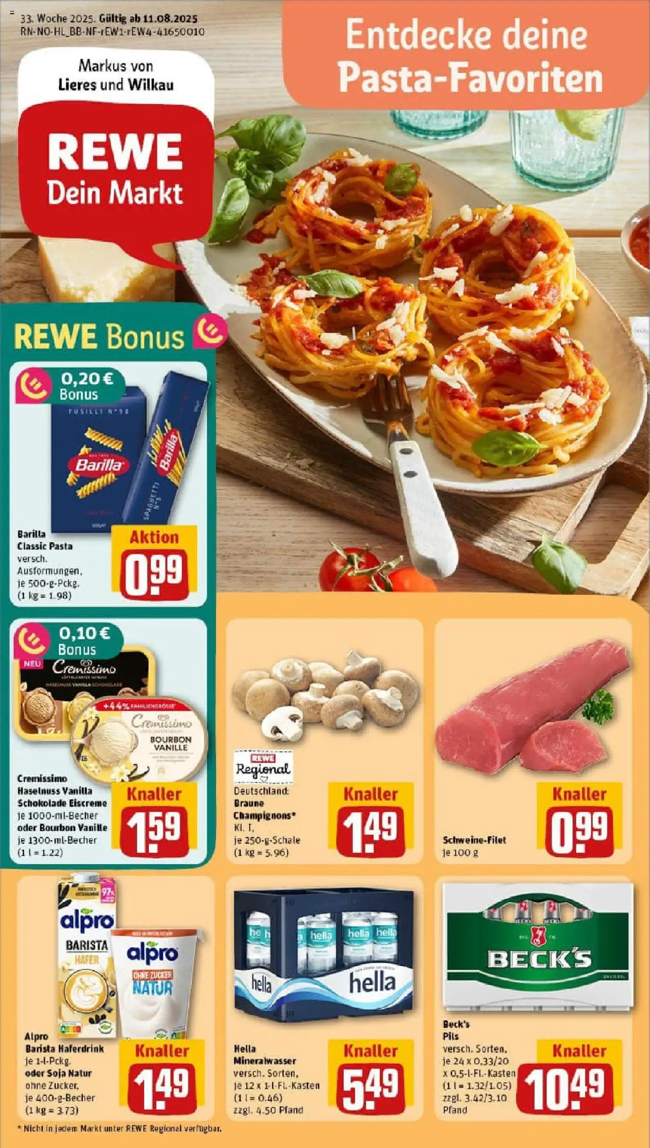 Rewe prospekt Bad Oldesloe	 - gültig ab dem 11.08.2025 | Seite: 1 | Produkte: Eiscreme, Alpro, Hella, Bourbon