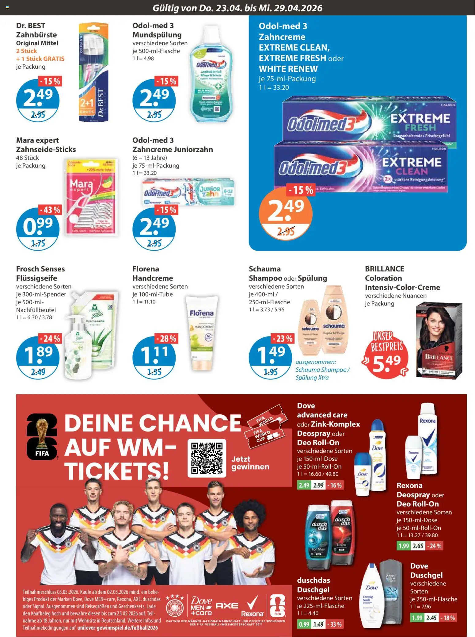 V-Markt Schwaben / Oberbayern – gültig ab 23.04.2026 | Seite: 13 | Produkte: Spülung, Fußball, Duschdas, Deospray