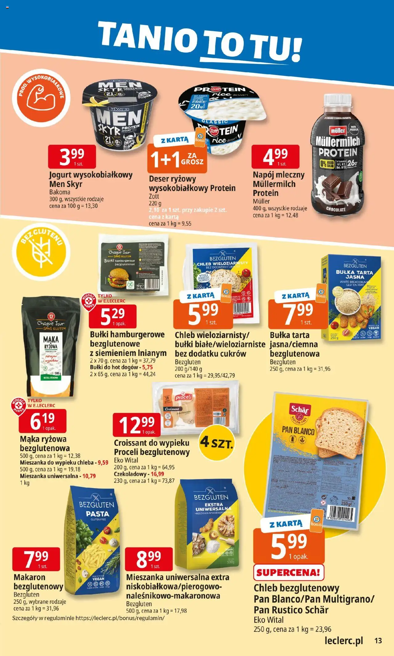 E.Leclerc Gazetka - Elbląg od 20.10.2025 | Strona: 13 | Produkty: Mąka ryżowa, Chleb, Makaron, Skyr