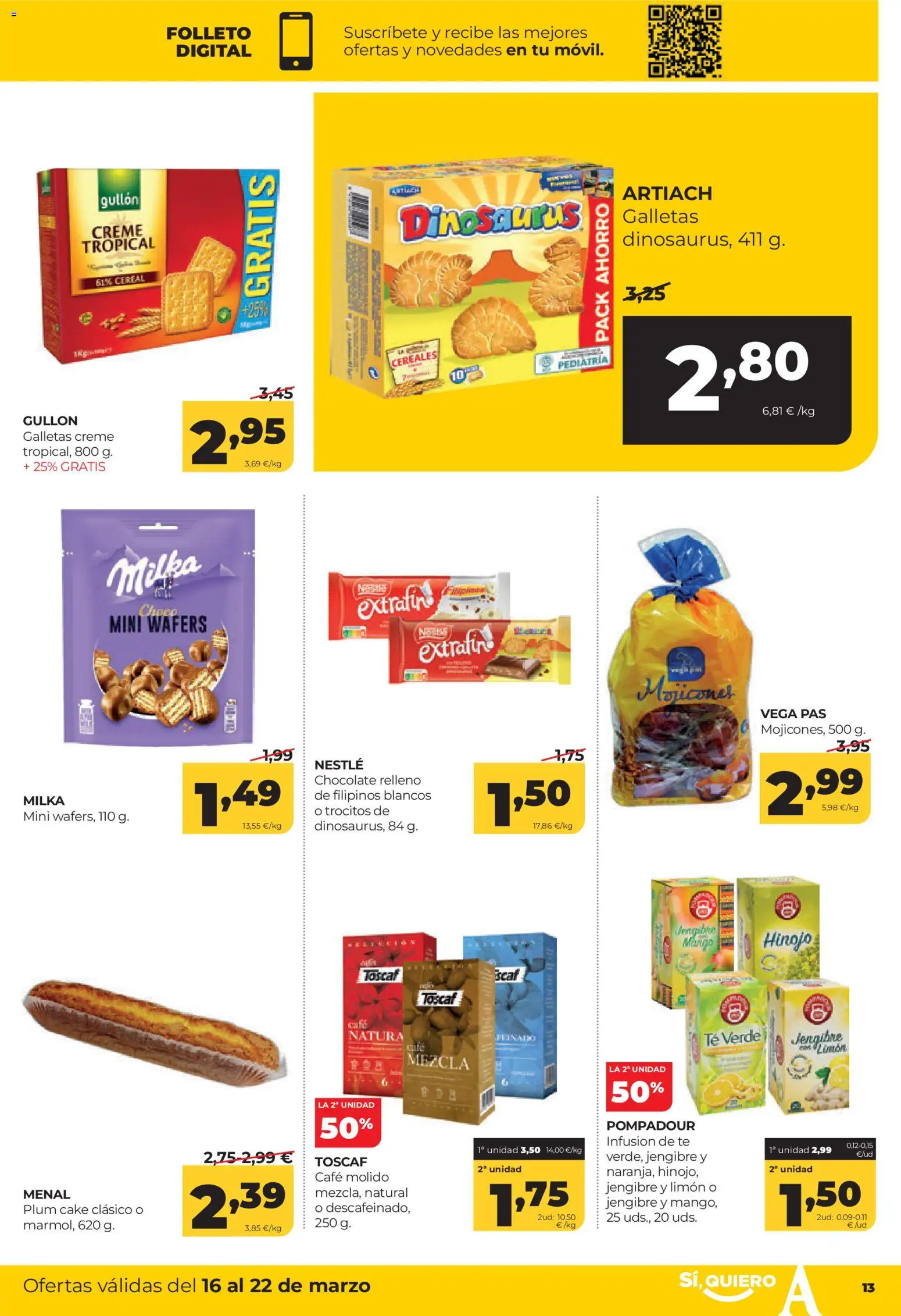 Alimerka folleto Castilla y León │ válido desde el 16.03.2026 | Página: 13 | Productos: Café, Cereales, Té, Galletas