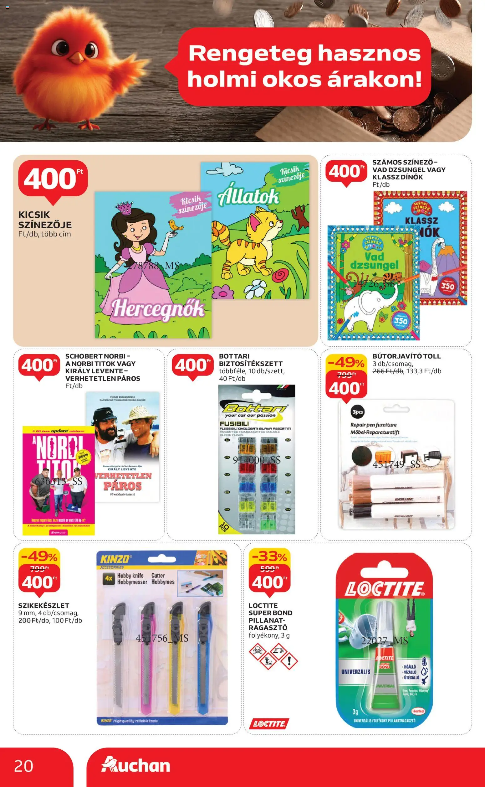 Auchan akciós ujság - amely érvényes a következő dátumtól: 15.01.2026 | Oldal: 20 | Termékek: Ragasztó