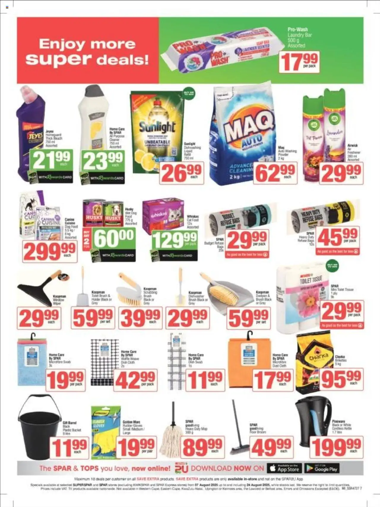 KWIKSPAR - Gauteng - Weekly Specials │ valid from 07.08.2025 | Page: 8 | Products: Bleach, Brush, Cat food, Dog food