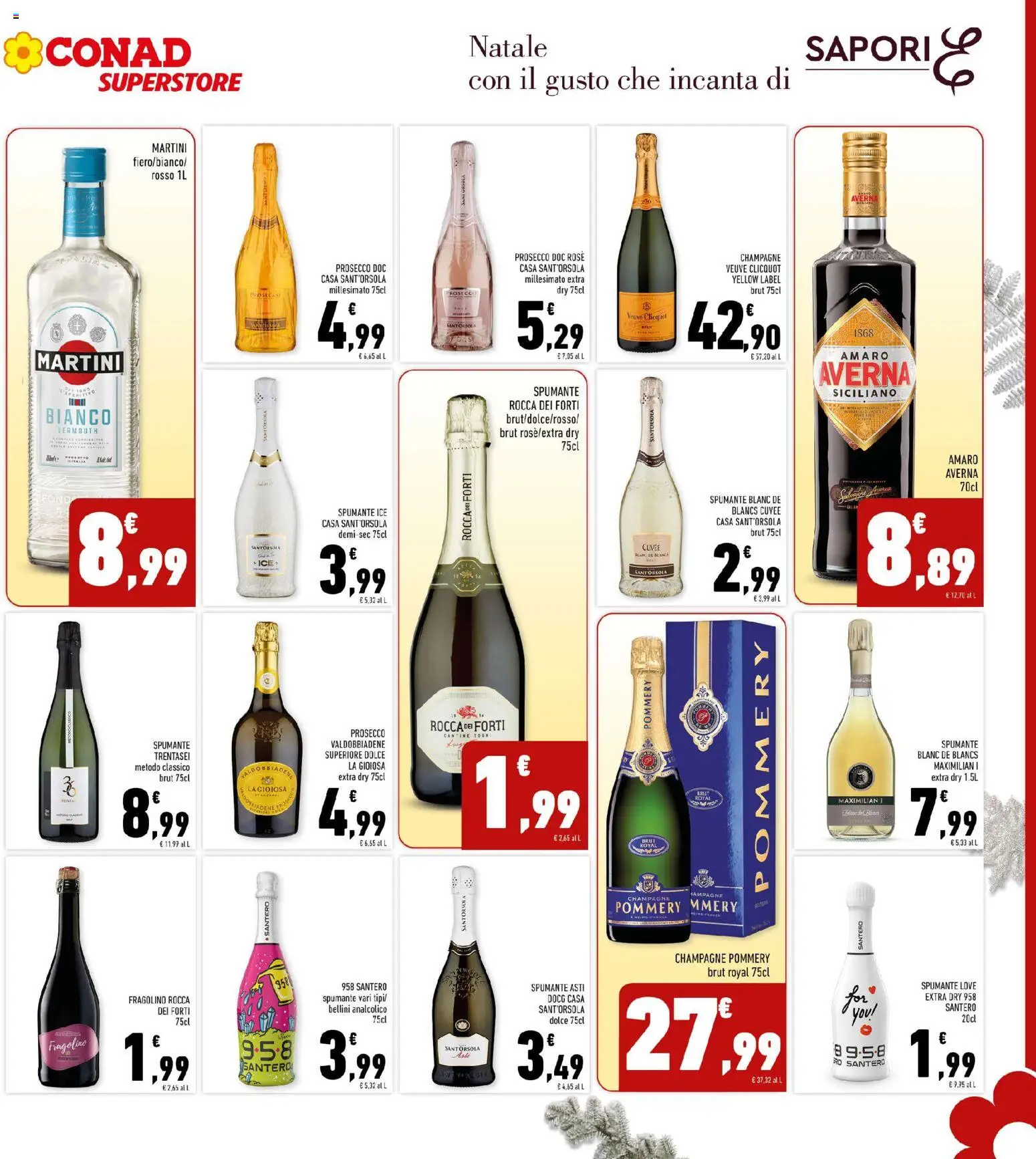 Volantino Conad del 10.12.2025 | Pagina: 5 | Prodotti: Prosecco, Spumante, Champagne, Amaro