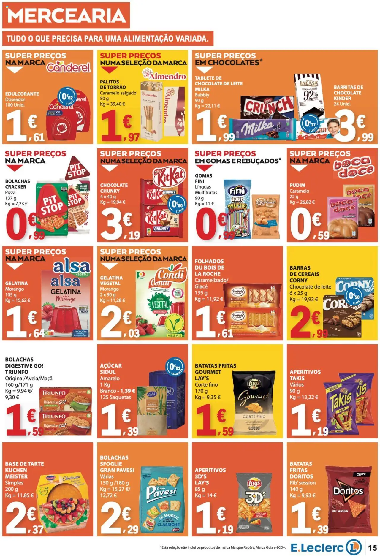 E.Leclerc folheto │ válido de 02.10.2025 | Página: 15 | Produtos: Forno, Rebuçados, Pizza, Gomas