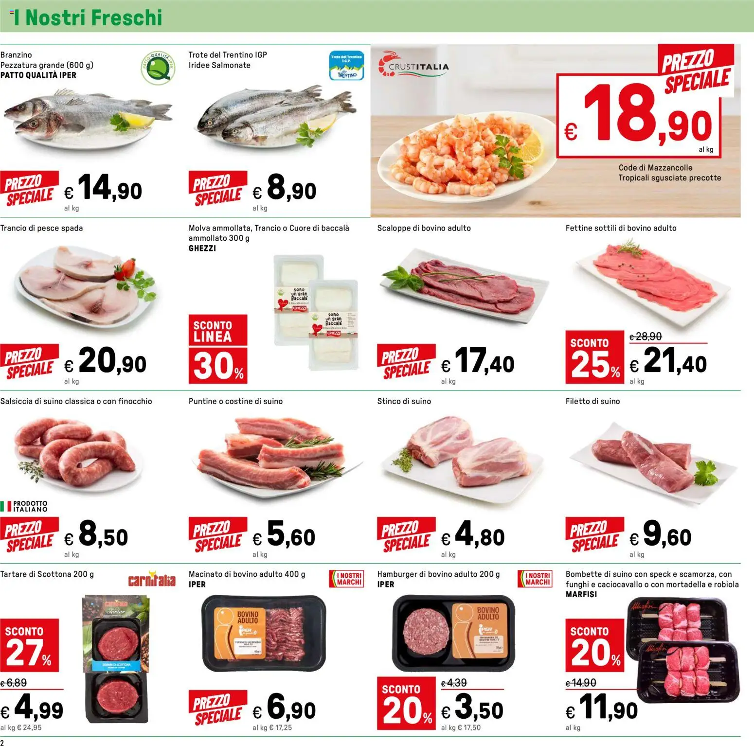 Volantino Iper del 12.02.2026 | Pagina: 2 | Prodotti: Bovino, Pesce, Suino, Robiola