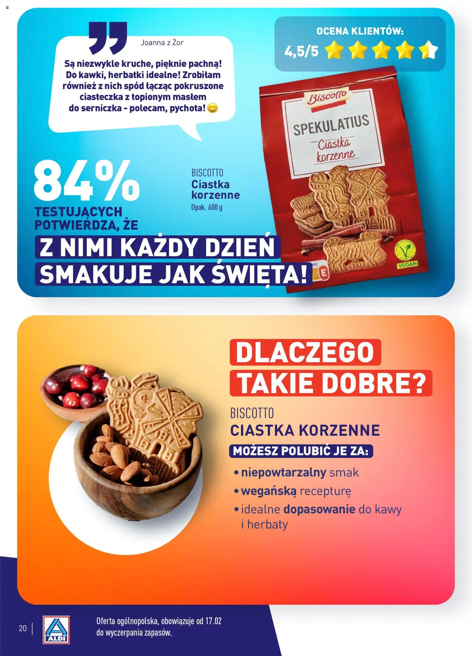 Aldi Polsko leták - Rozsmakuj się w polecanych produktach od 23.02.2026 | Strana: 20 | Produkty: Vegan, Spekulatius
