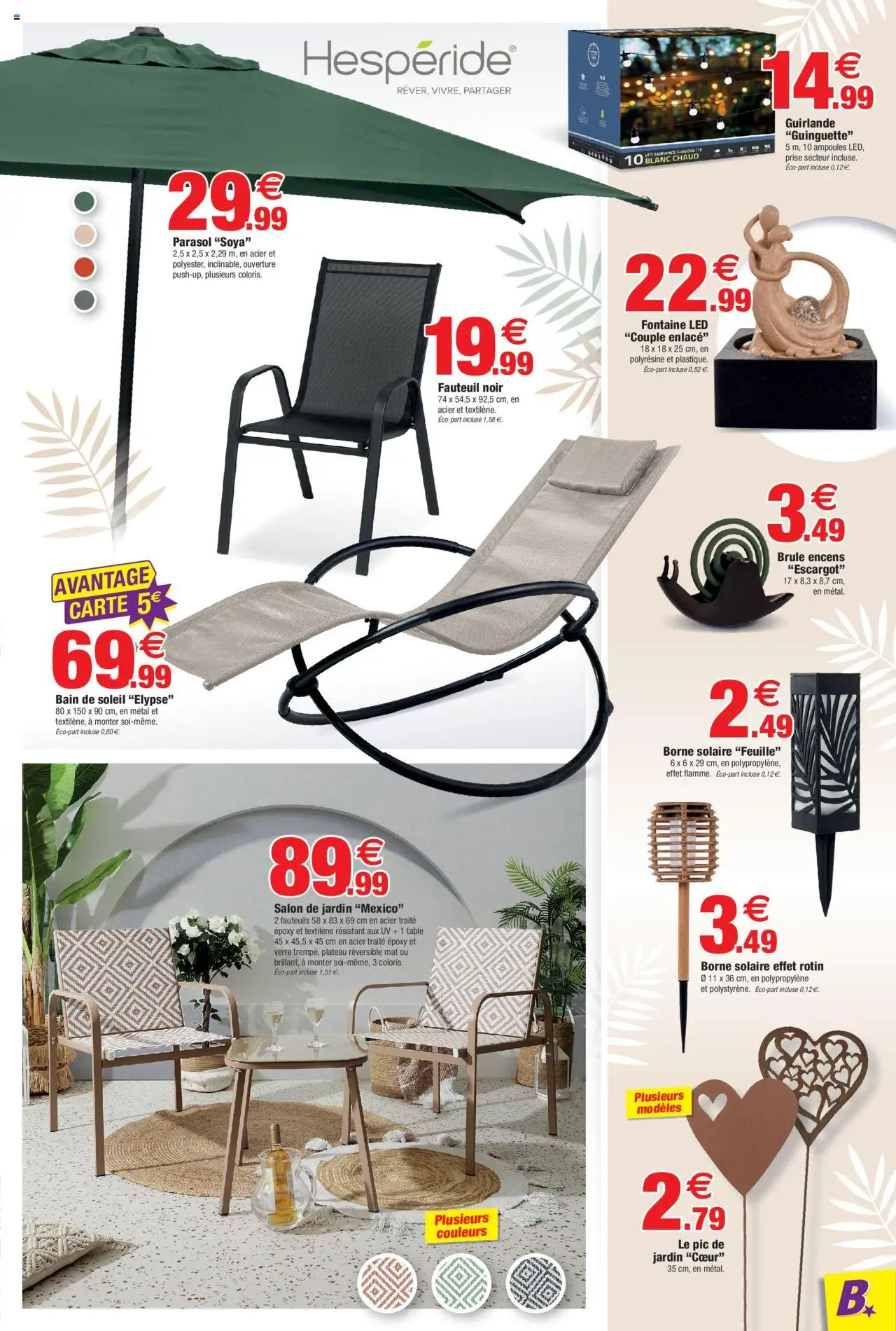  | Page: 7 | Produits: Bain de soleil, Salon de jardin, Table, Prise