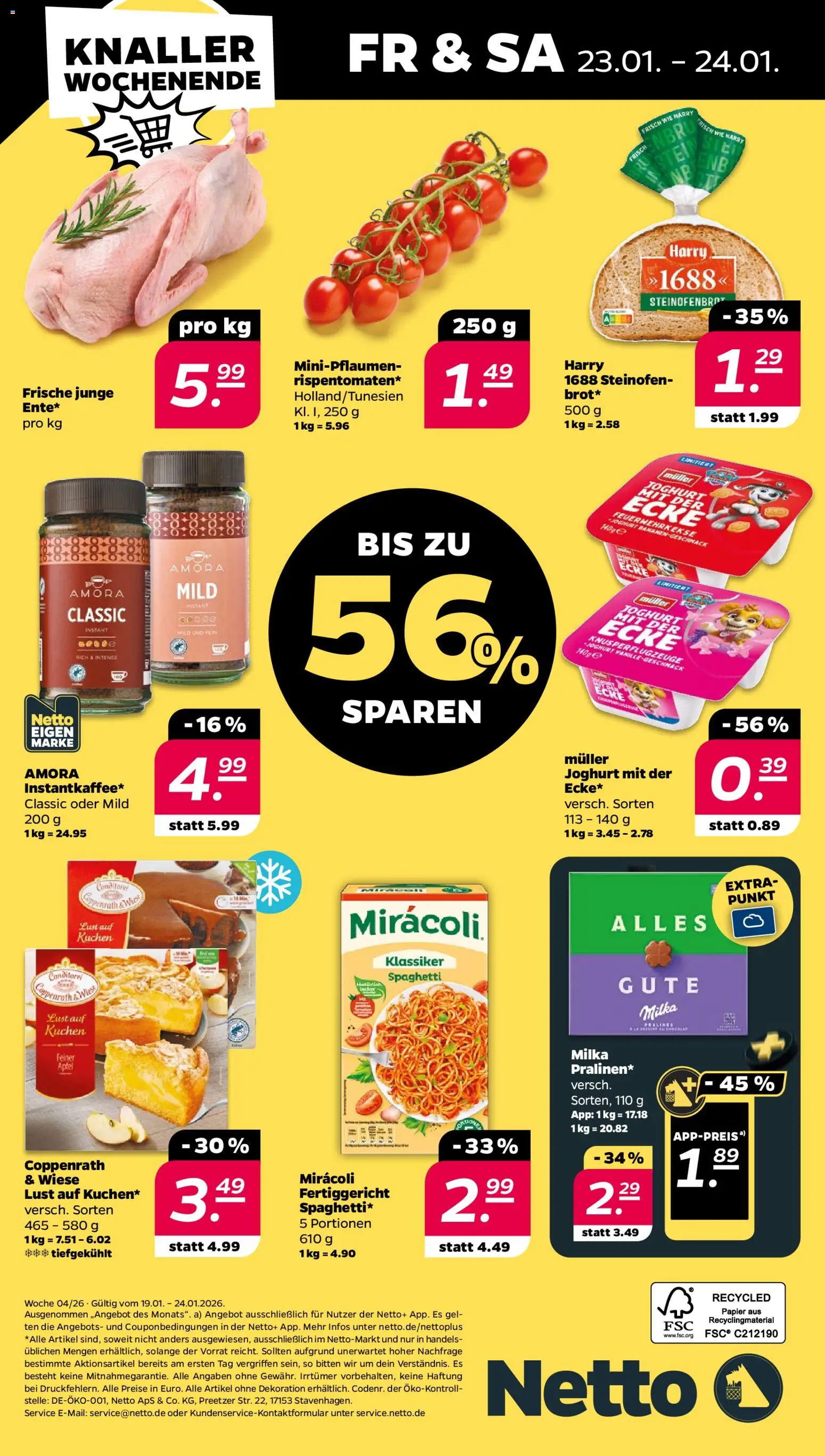 Netto Prospekt 	 – gültig ab 19.01.2026 | Seite: 30 | Produkte: Äpfel, Bananen, Milka, Kuchen