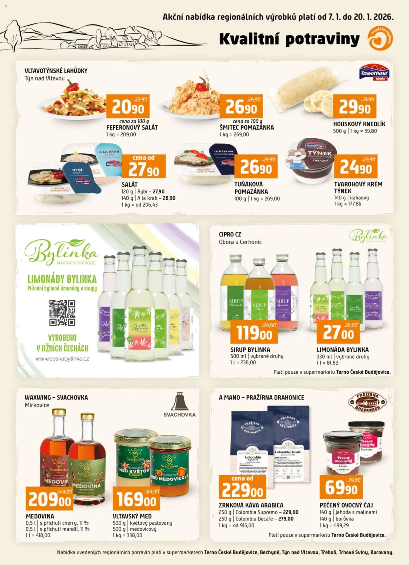 Terno leták od 07.01.2026 | Strana: 16 | Produkty: Čaj, Med, Potraviny, Zrnková káva