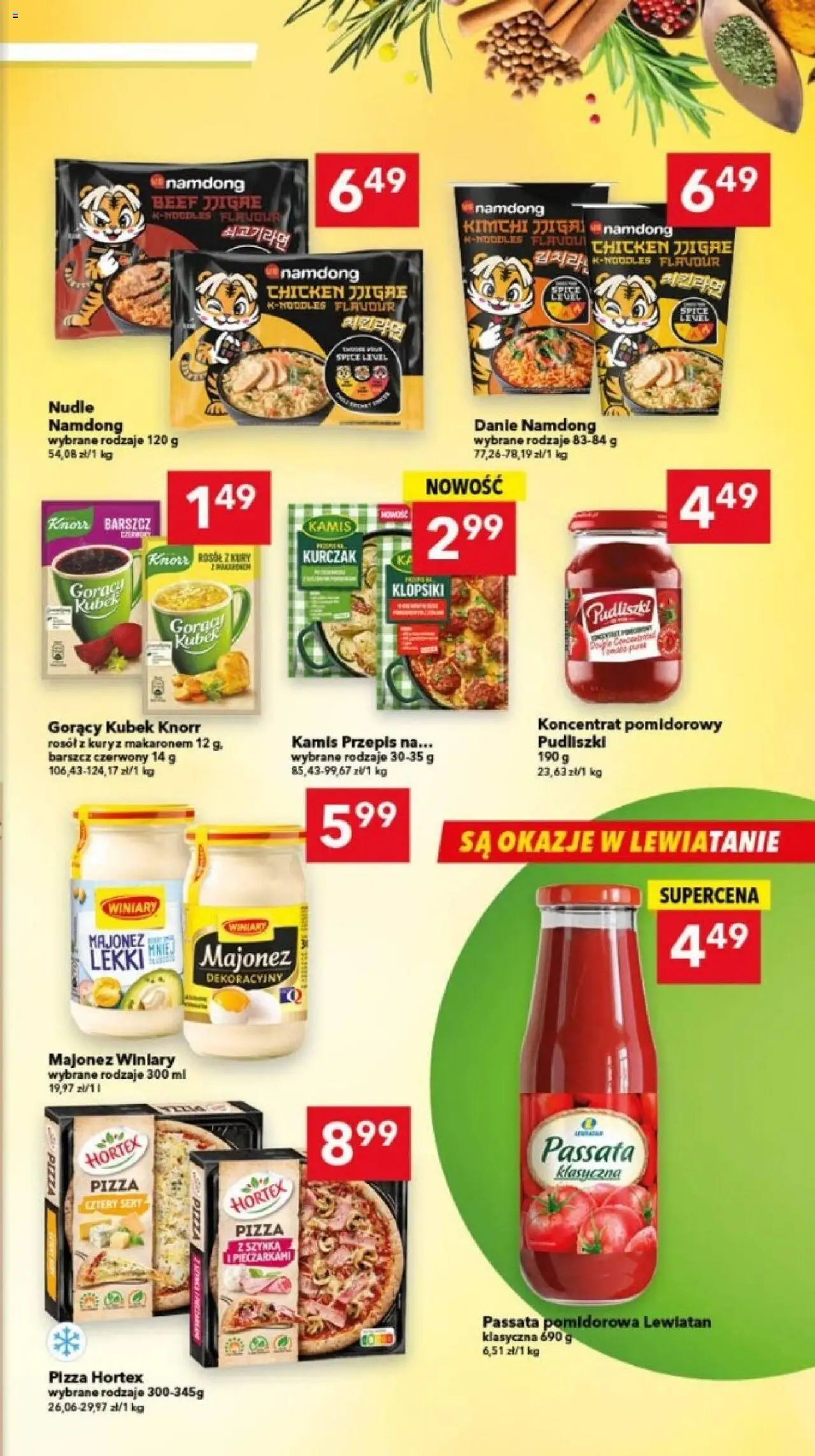 Lewiatan gazetka - Bydgoszcz od 23.10.2025 | Strona: 7 | Produkty: Gorący kubek, Passata pomidorowa, Majonez winiary, Pizza