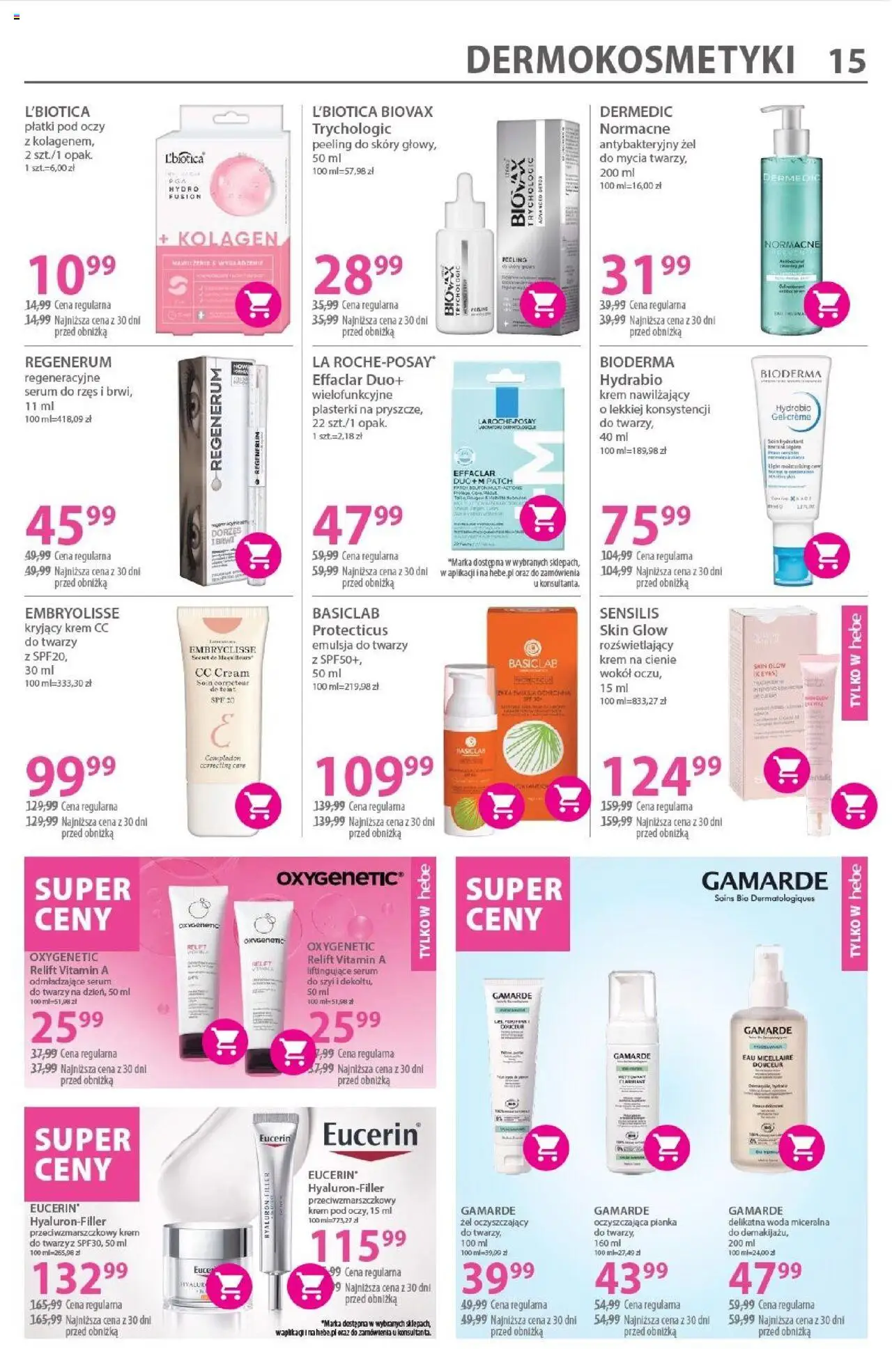 Hebe Gazetka od 22.08.2025 | Strona: 15 | Produkty: Krem CC, Peeling, Woda, Serum do twarzy