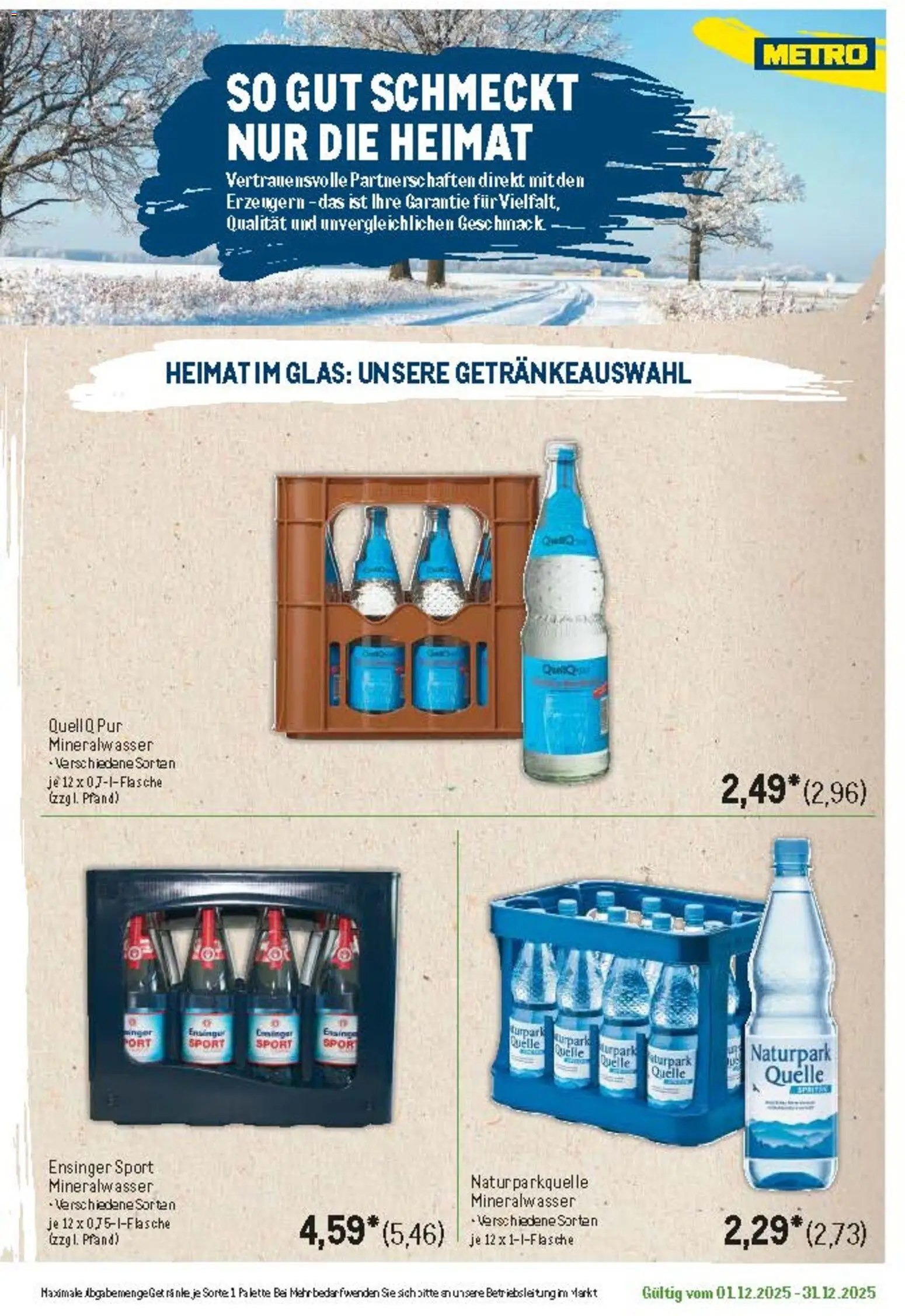 Metro Regionaler Flyer – gültig ab 01.12.2025 | Seite: 30 | Produkte: Mineralwasser