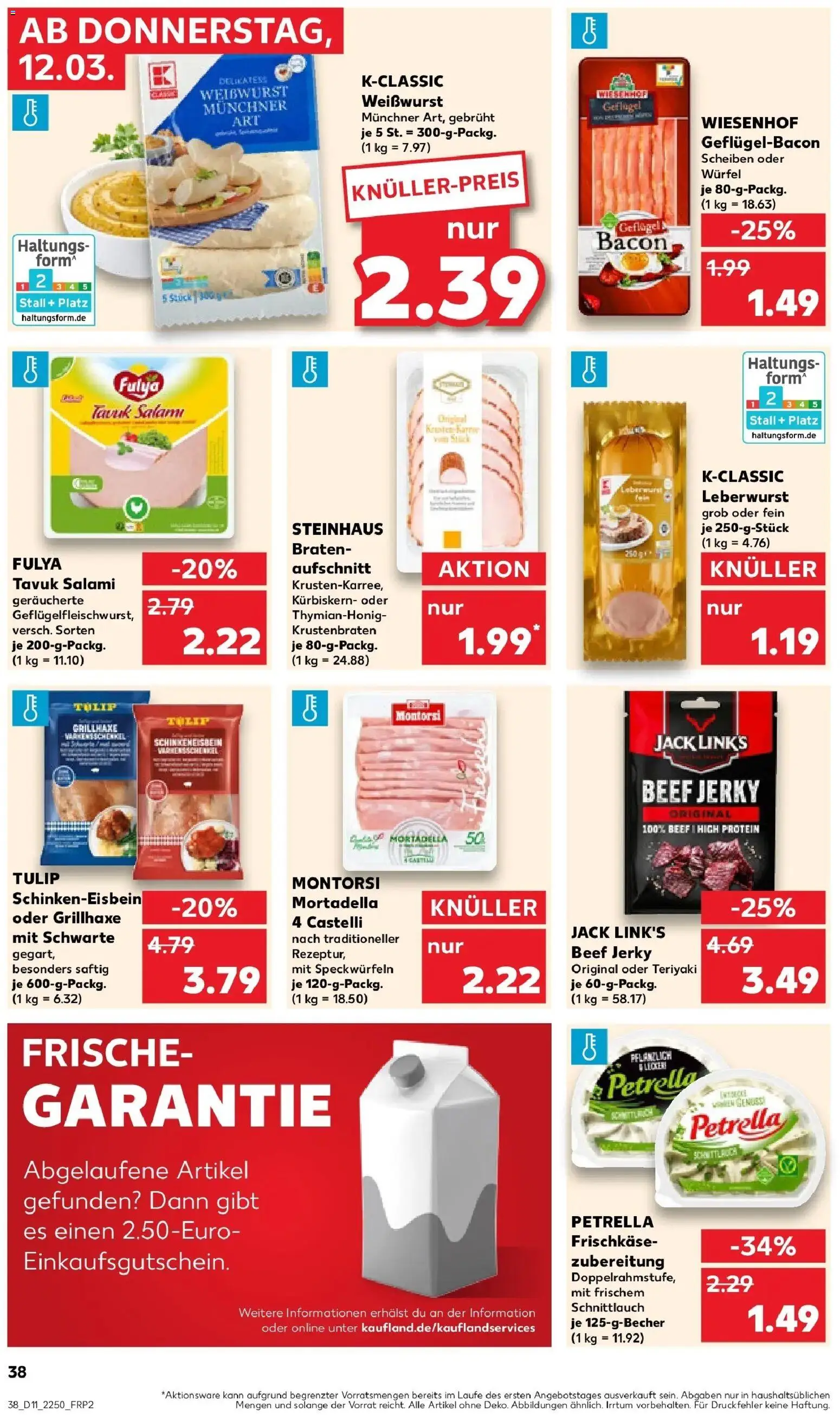 Kaufland Prospekt Konz	 – gültig ab 09.03.2026 | Seite: 50 | Produkte: Weißwurst, Krustenbraten, Salami, Frischkase