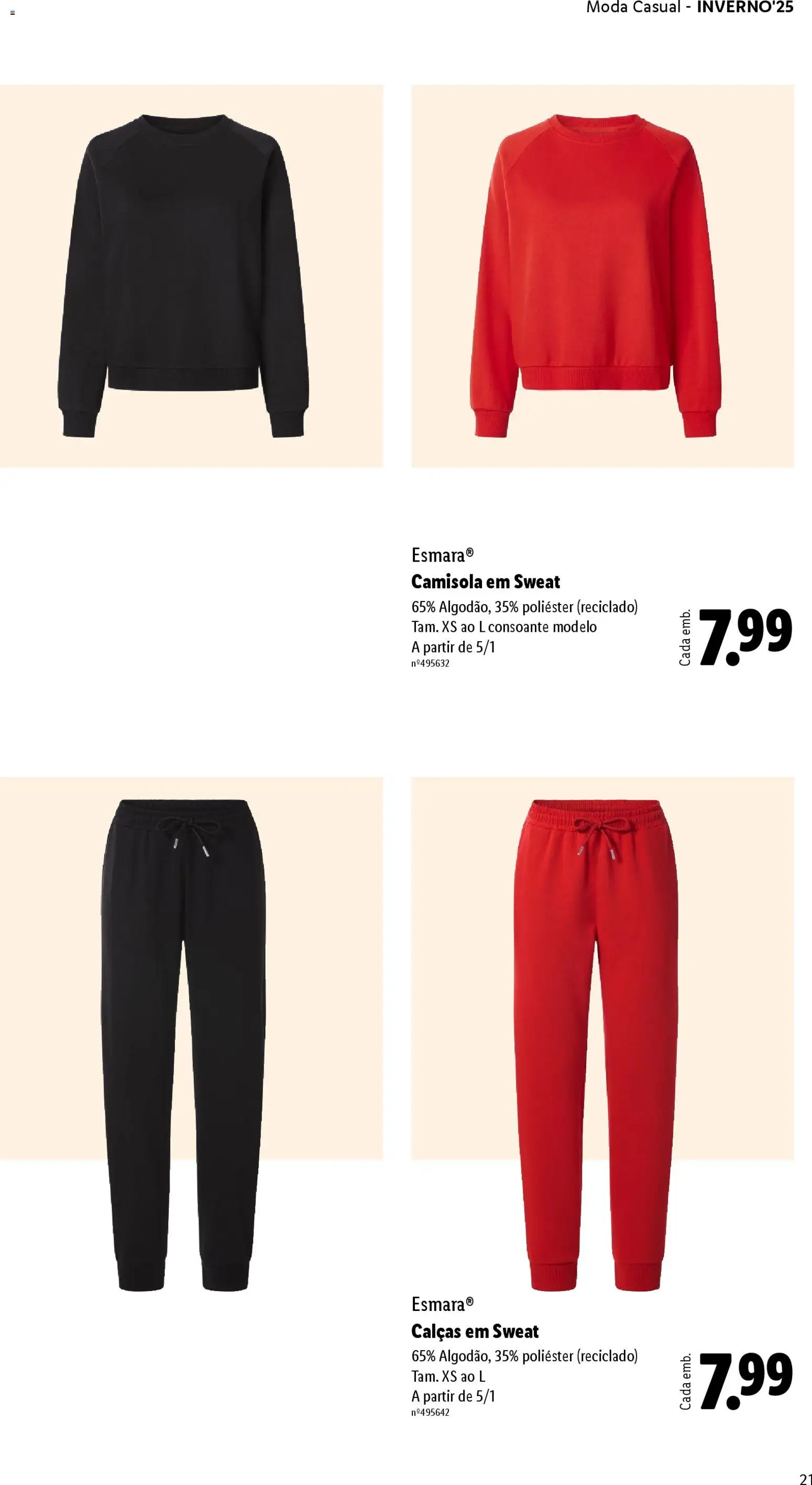 Lidl folheto │ válido de 01.12.2025 | Página: 21 | Produtos: Sweatshirt, Calças, Camisola