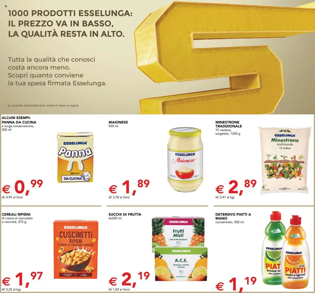 Volantino Esselunga S del 09.10.2025 | Pagina: 2 | Prodotti: Cereali, Panna, Frutta, Agrumi