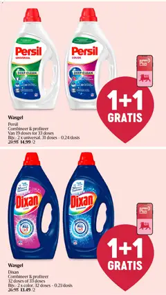 Wasgel Persil, Combineer & profiteer Van 19 doses tot 33 doses Bijv.: 2 x universal, 31 doses - 0,24/dosis - Voorbeeld van een folder van Delhaize, geldig van 19.03.2026 | Pagina: 50